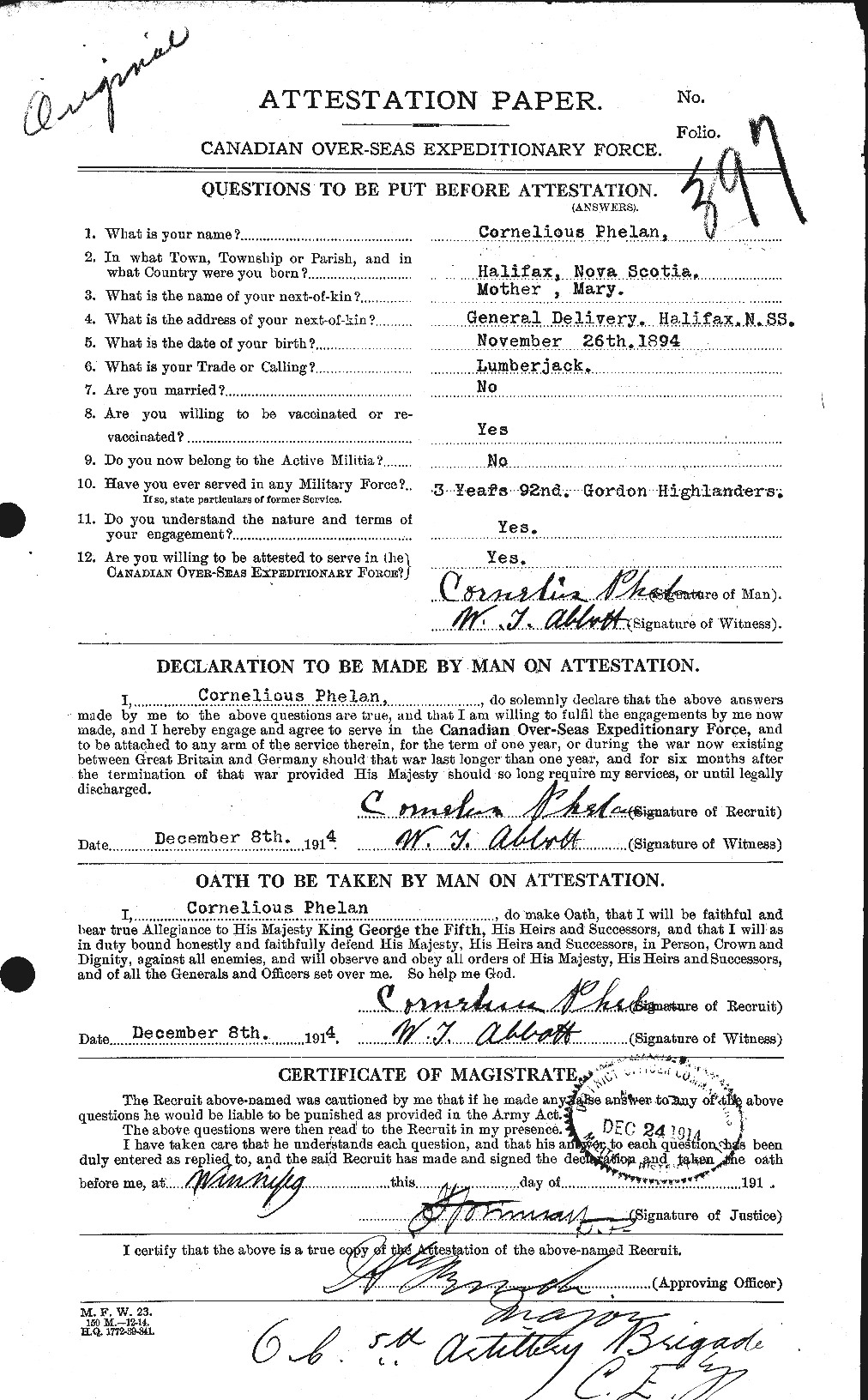 Personnel Records of the First World War - CEF 576940a
