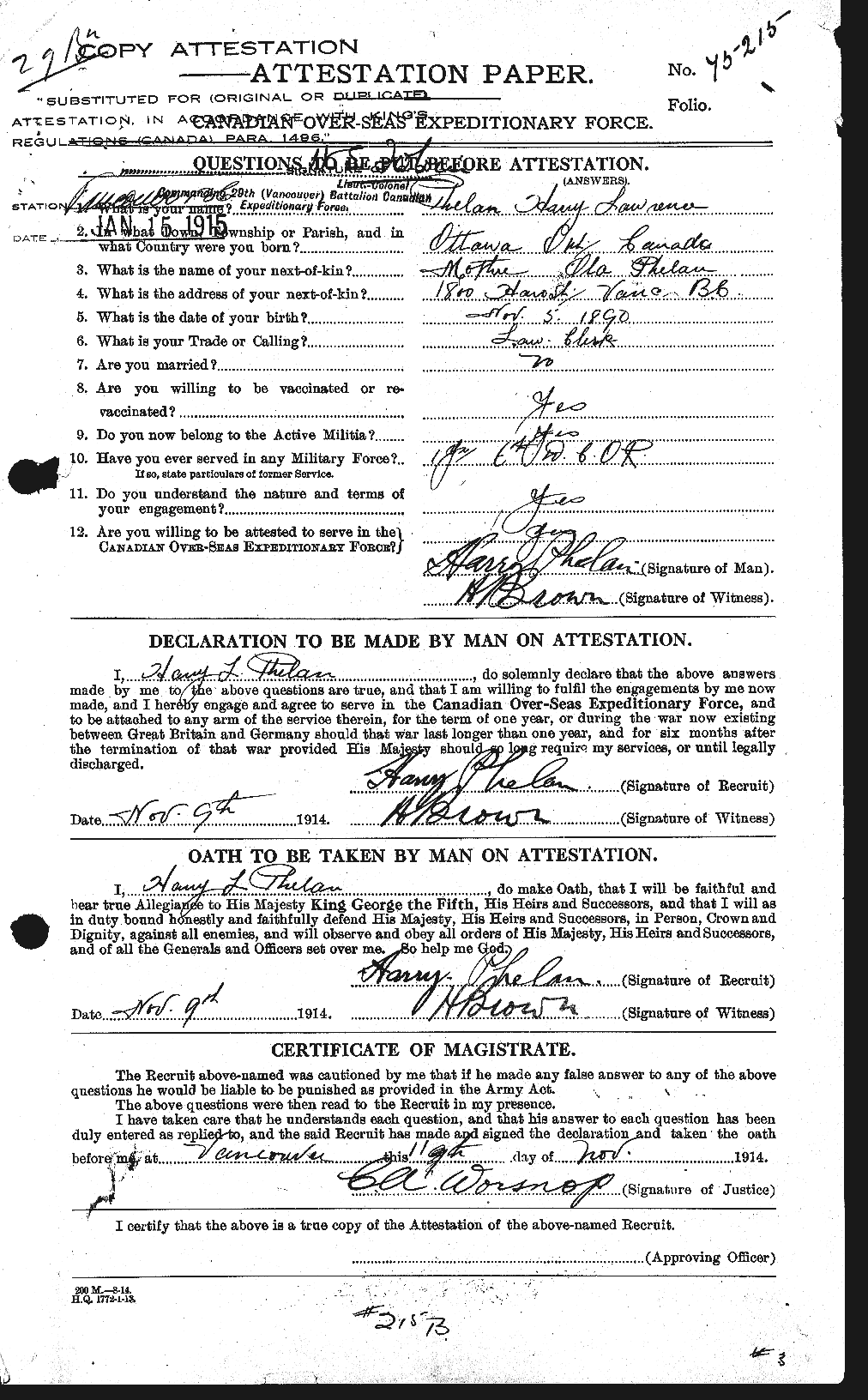 Personnel Records of the First World War - CEF 576950a