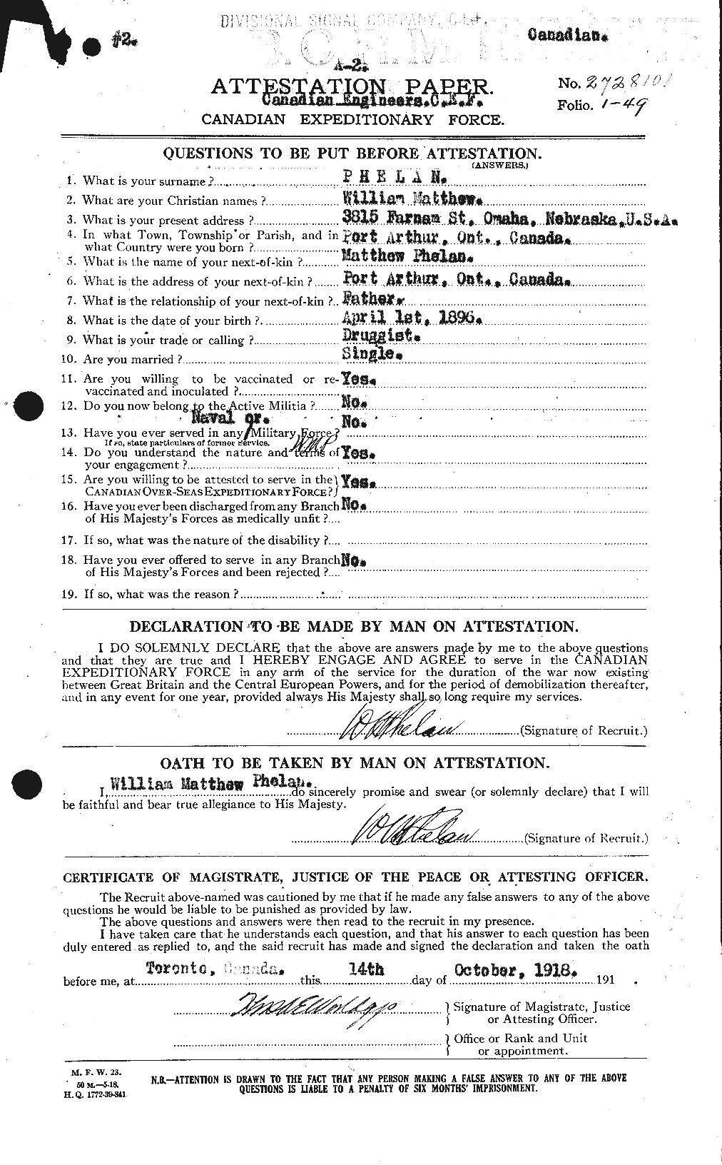 Personnel Records of the First World War - CEF 576977a
