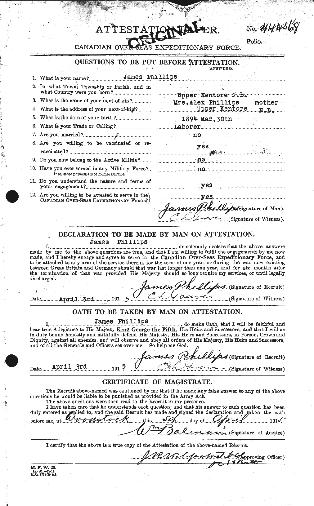 Personnel Records of the First World War - CEF 577630a