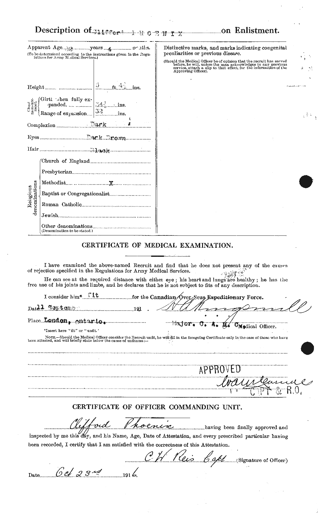 Dossiers du Personnel de la Première Guerre mondiale - CEC 578216b