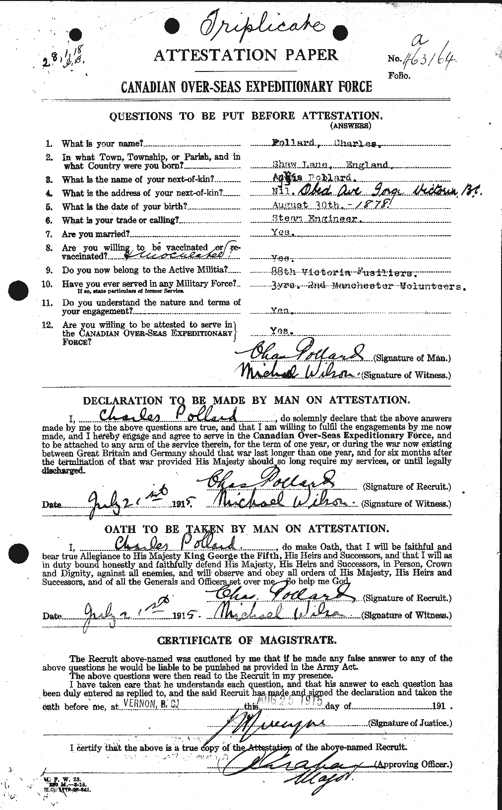 Personnel Records of the First World War - CEF 578818a