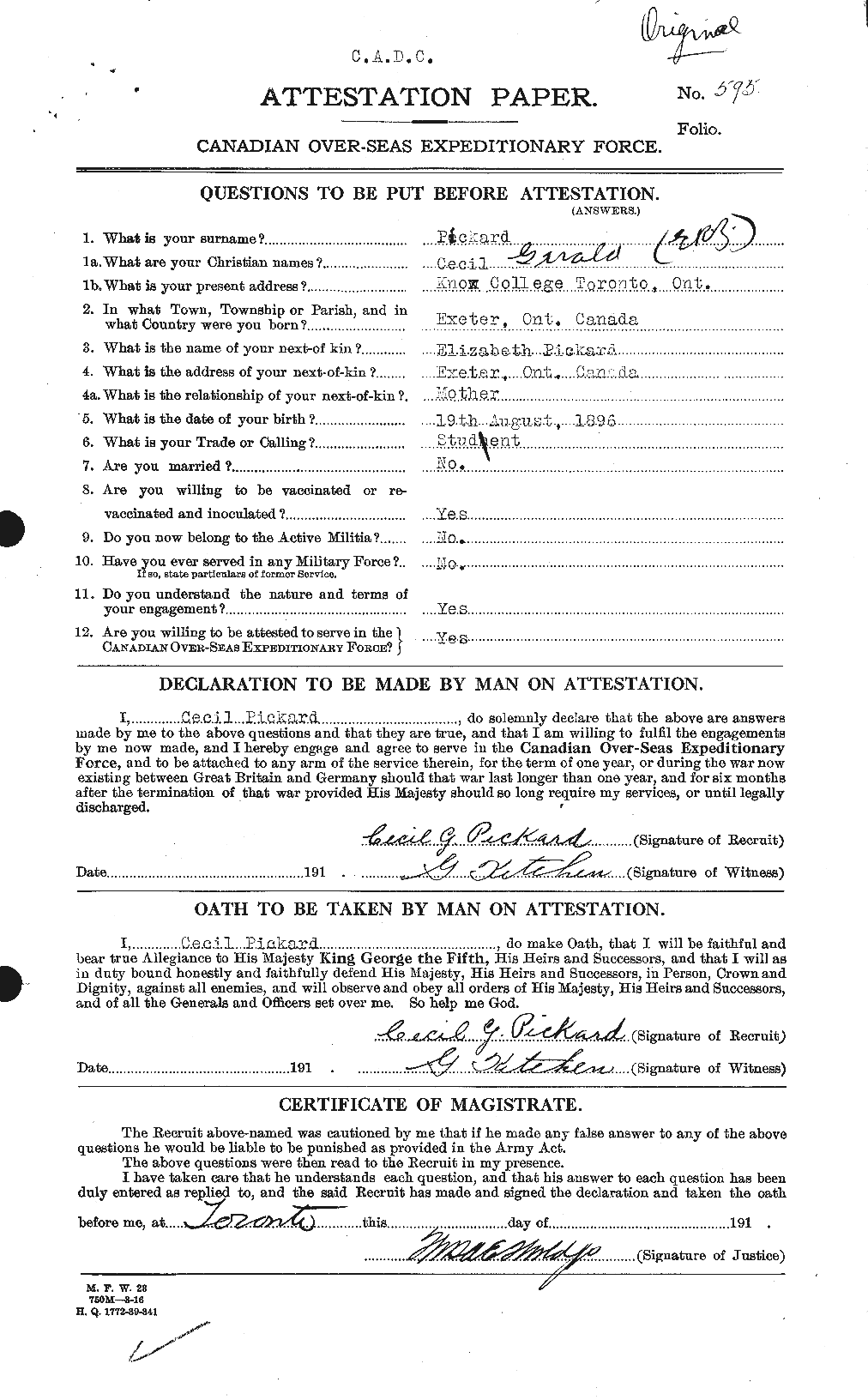 Personnel Records of the First World War - CEF 579151a
