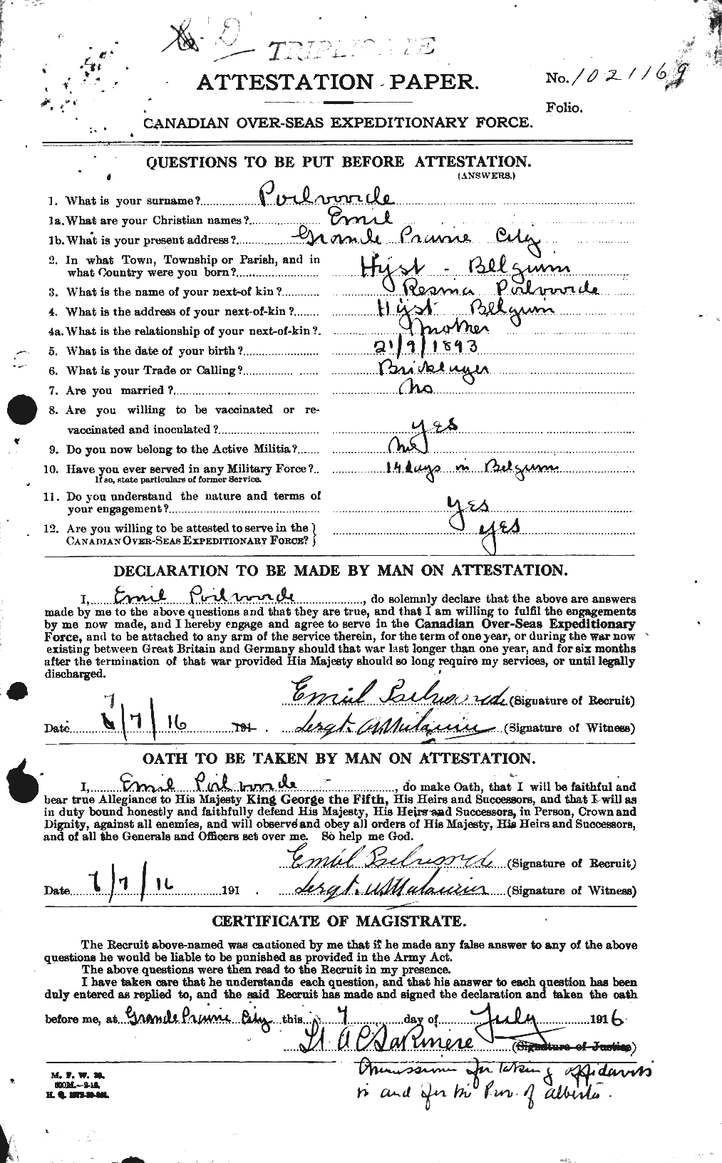 Personnel Records of the First World War - CEF 579277a