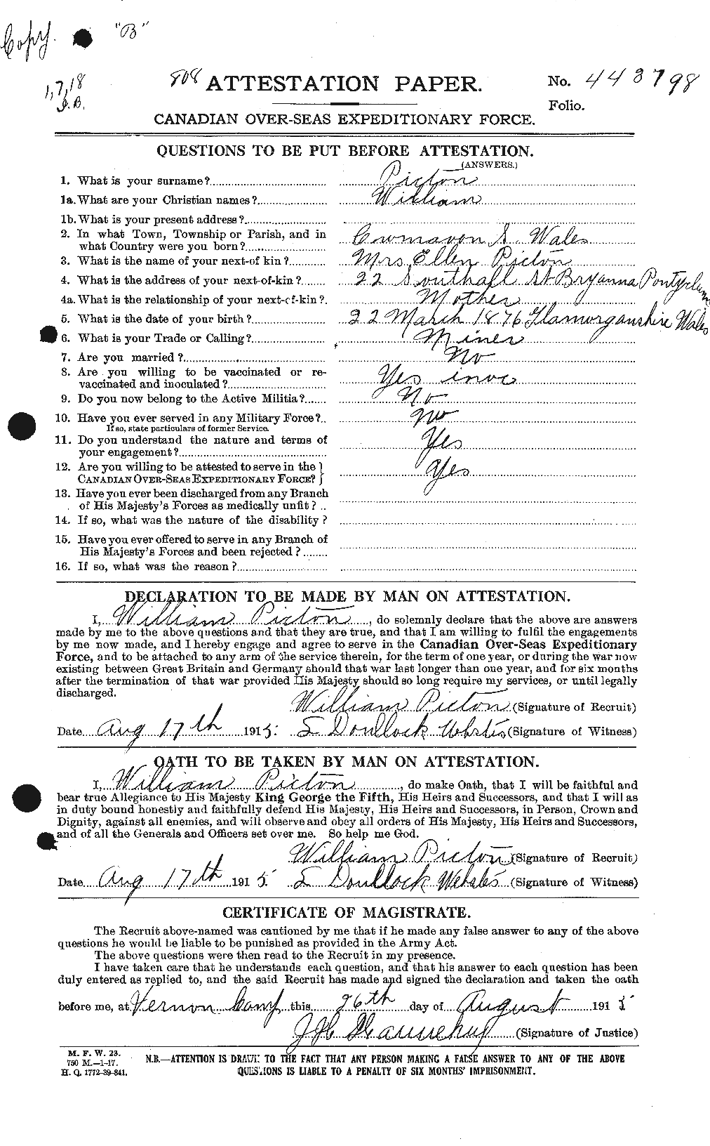 Personnel Records of the First World War - CEF 579812a
