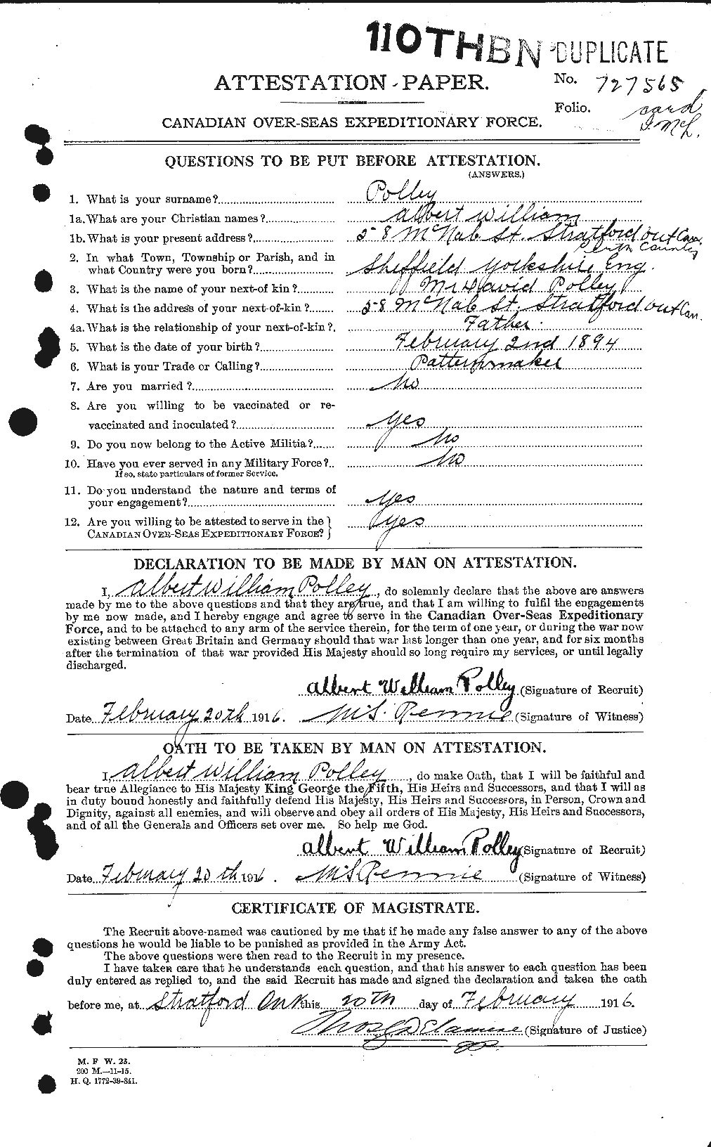 Personnel Records of the First World War - CEF 579820a