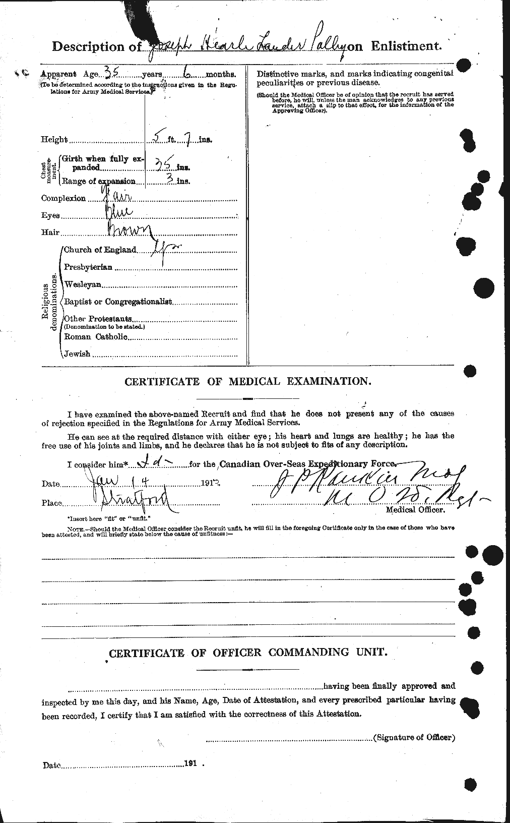 Dossiers du Personnel de la Première Guerre mondiale - CEC 579828b
