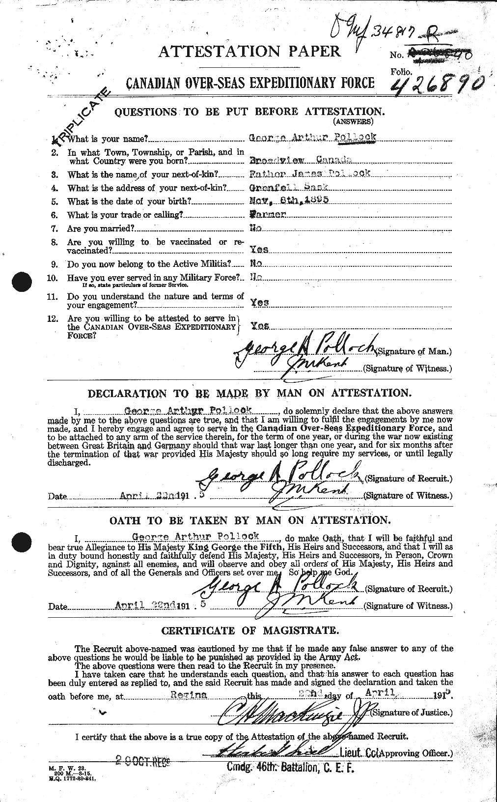 Personnel Records of the First World War - CEF 579910a