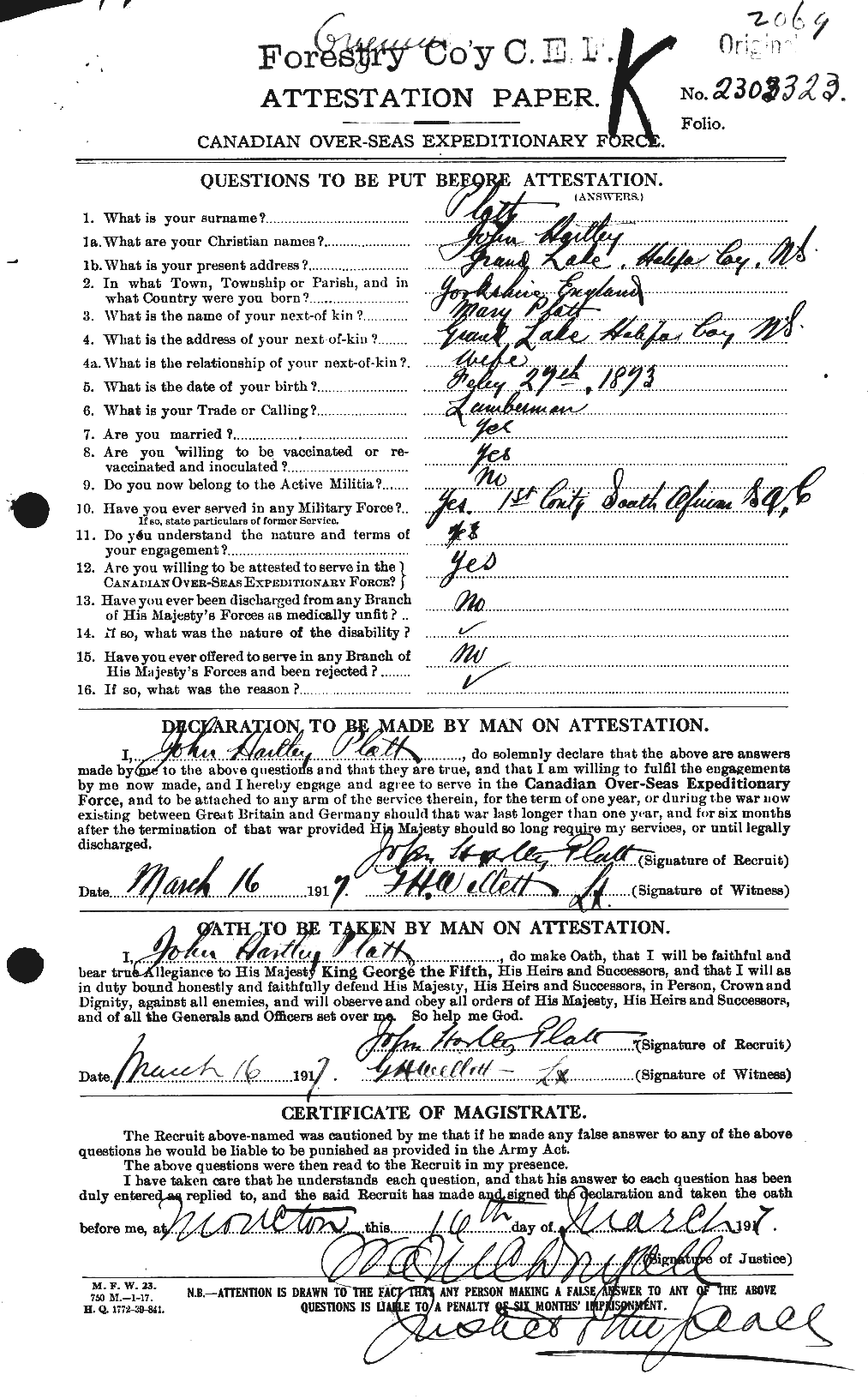 Personnel Records of the First World War - CEF 580205a