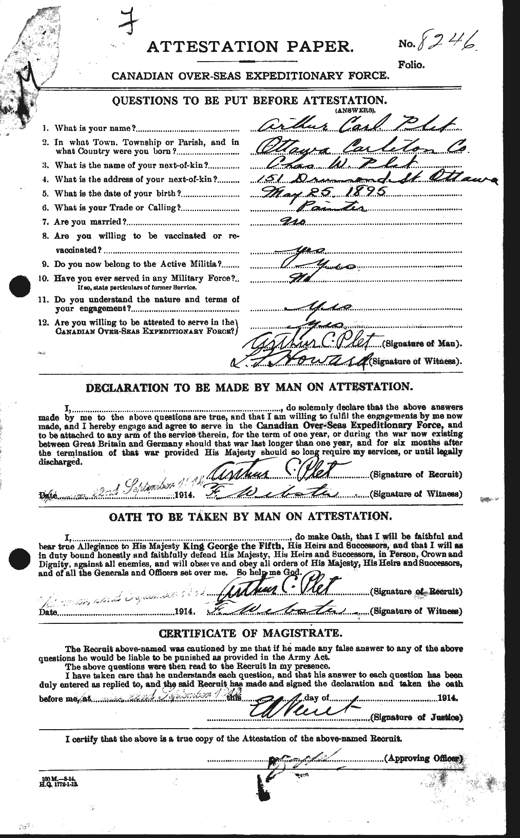 Personnel Records of the First World War - CEF 580395a