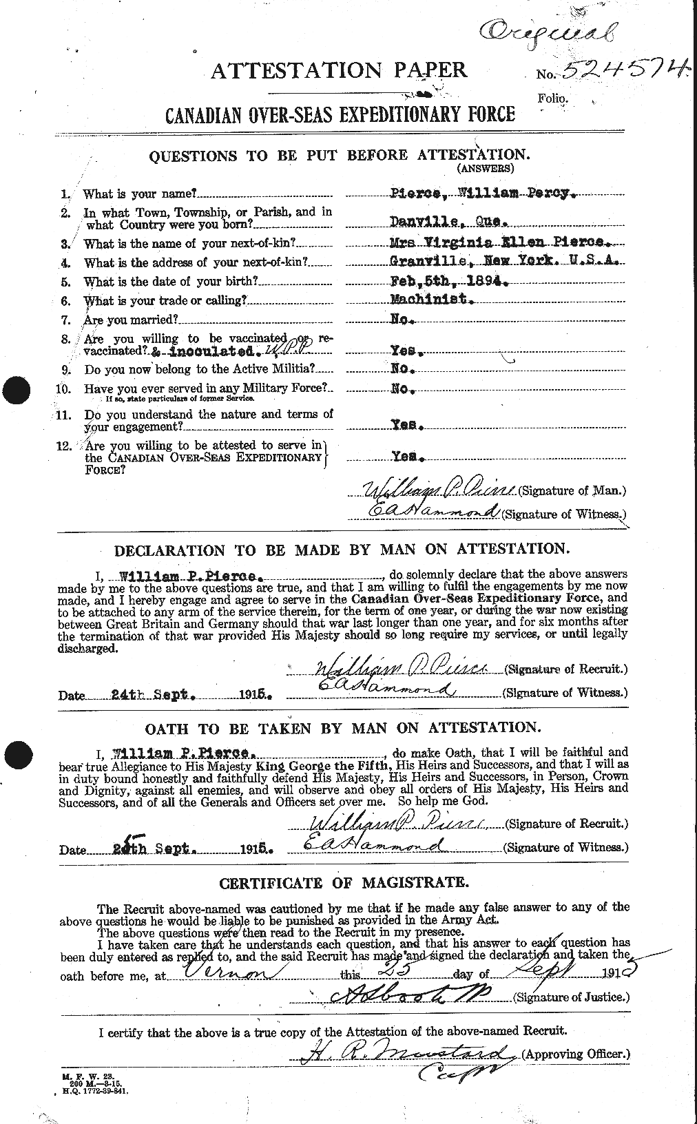 Personnel Records of the First World War - CEF 580906a