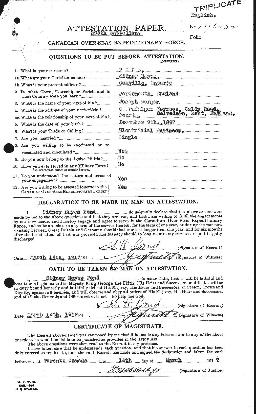 Personnel Records of the First World War - CEF 581118a