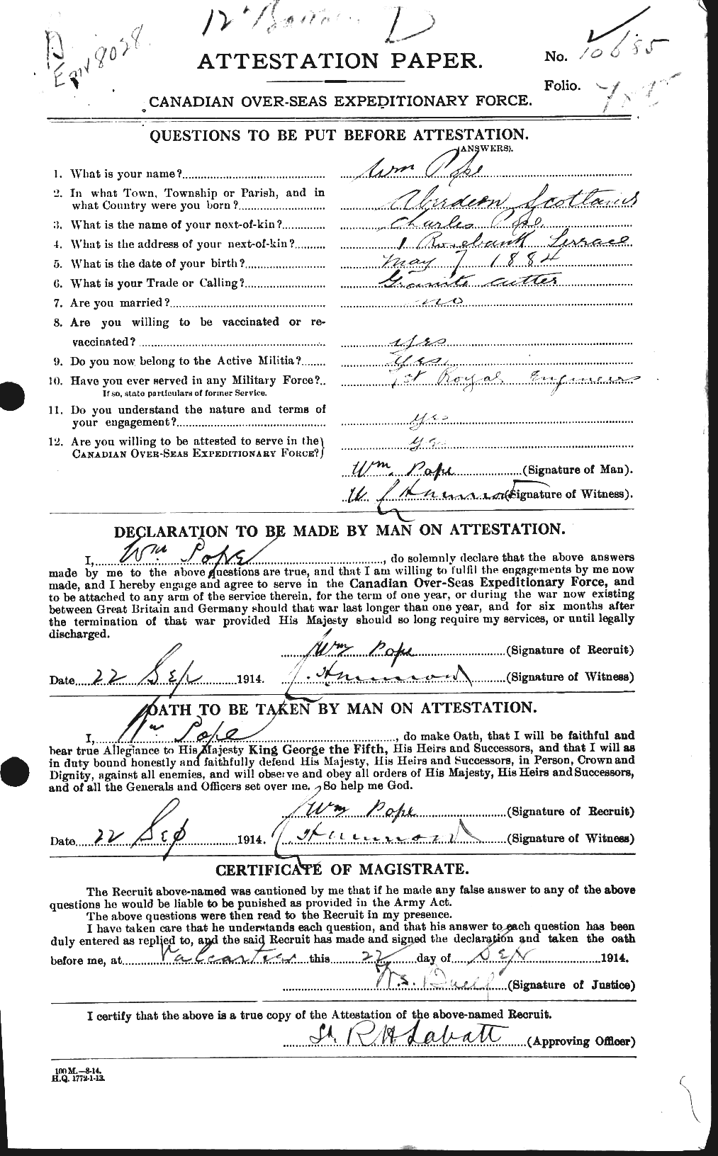 Personnel Records of the First World War - CEF 581547a