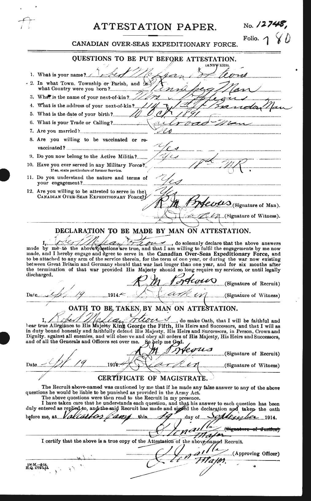 Personnel Records of the First World War - CEF 581749a