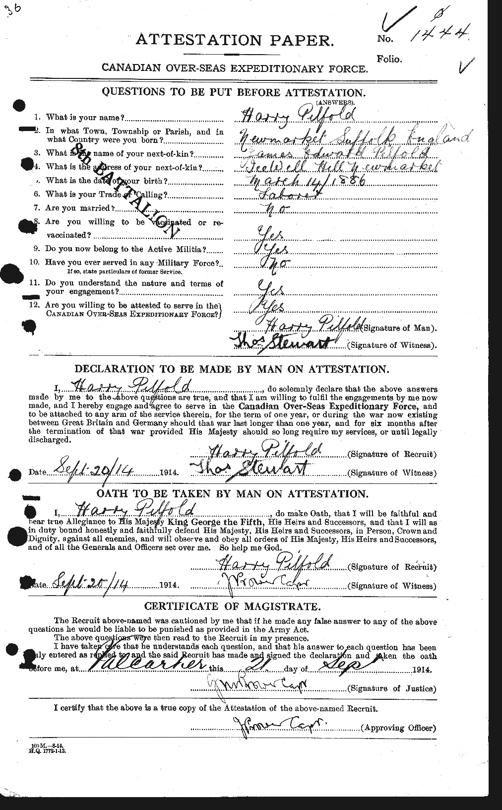 Personnel Records of the First World War - CEF 582280a