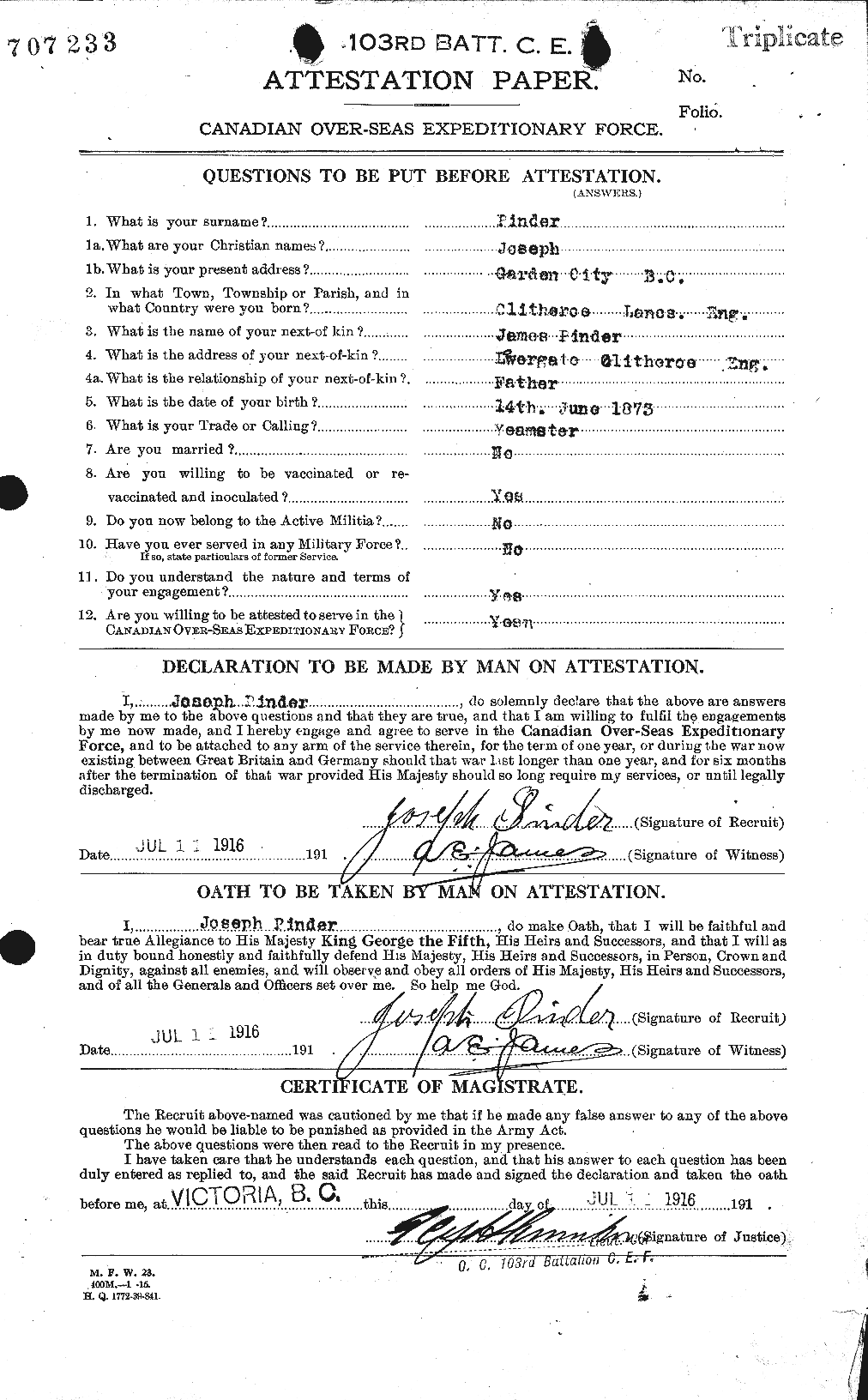 Personnel Records of the First World War - CEF 582480a