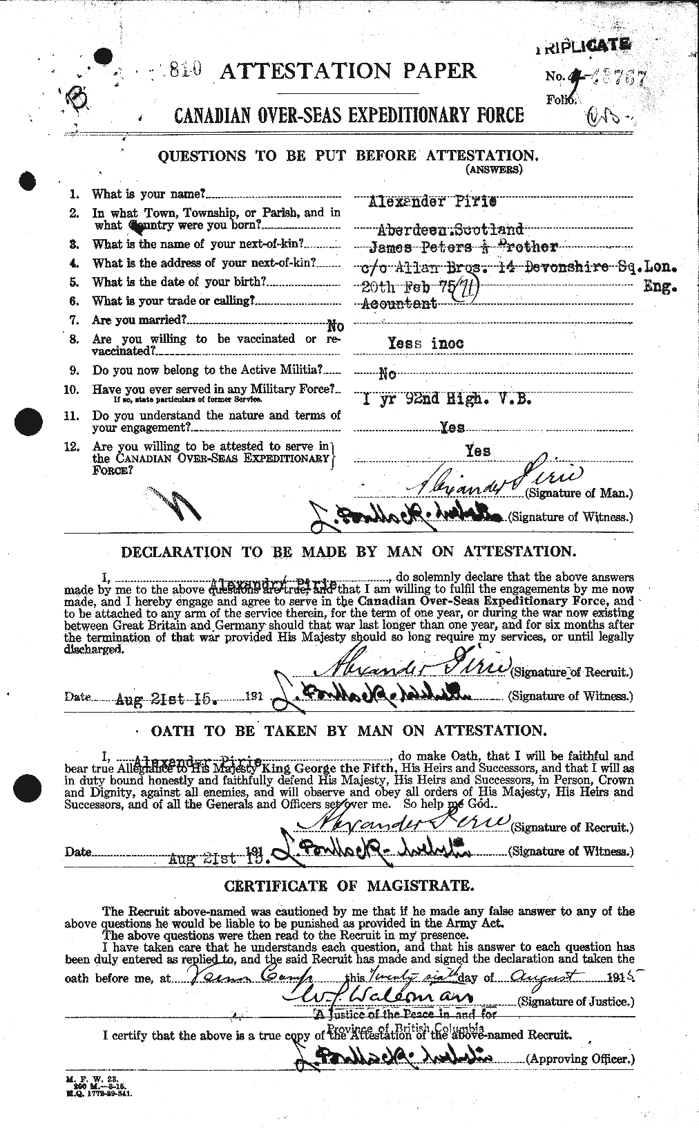 Personnel Records of the First World War - CEF 583300a