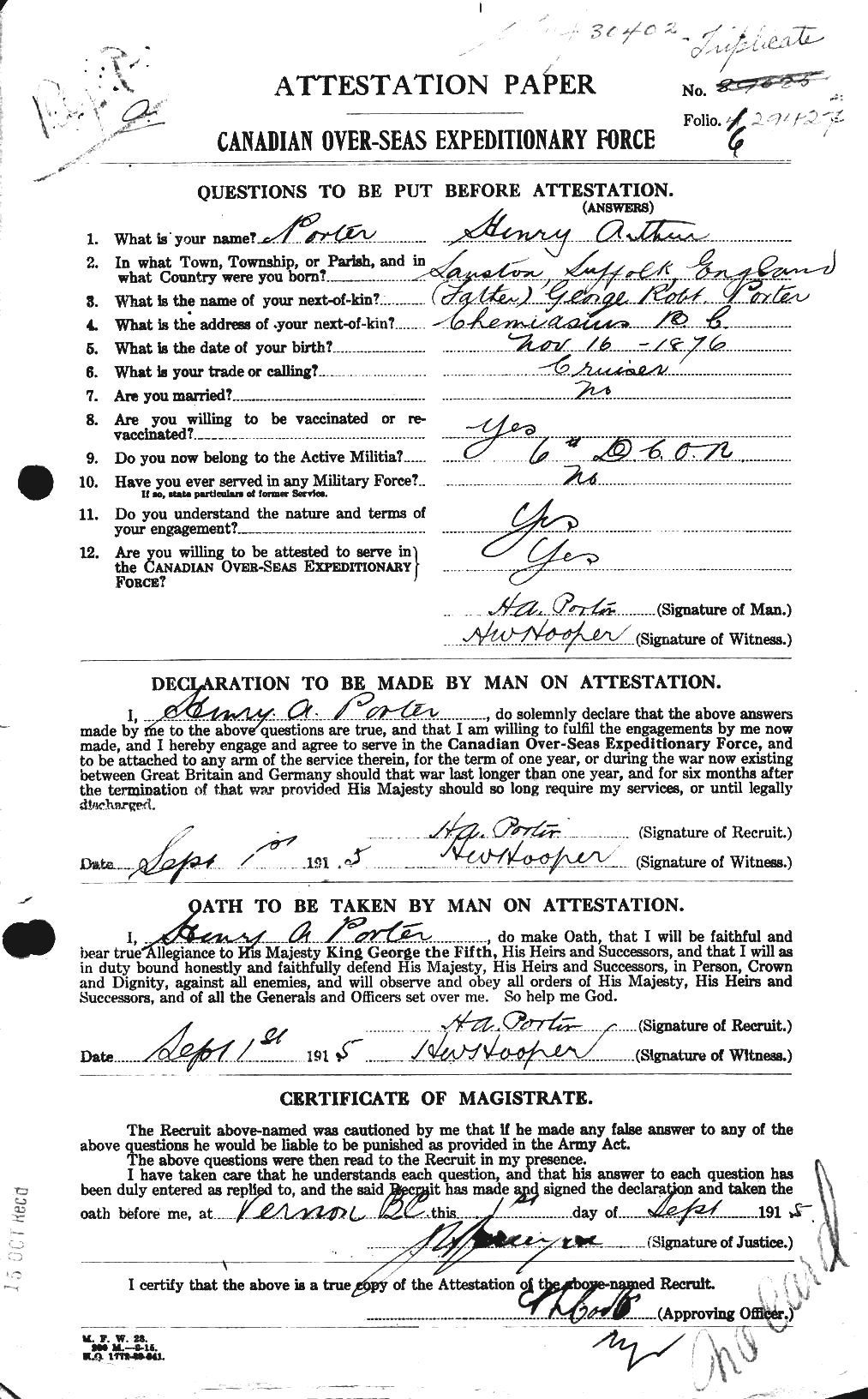 Personnel Records of the First World War - CEF 583634a