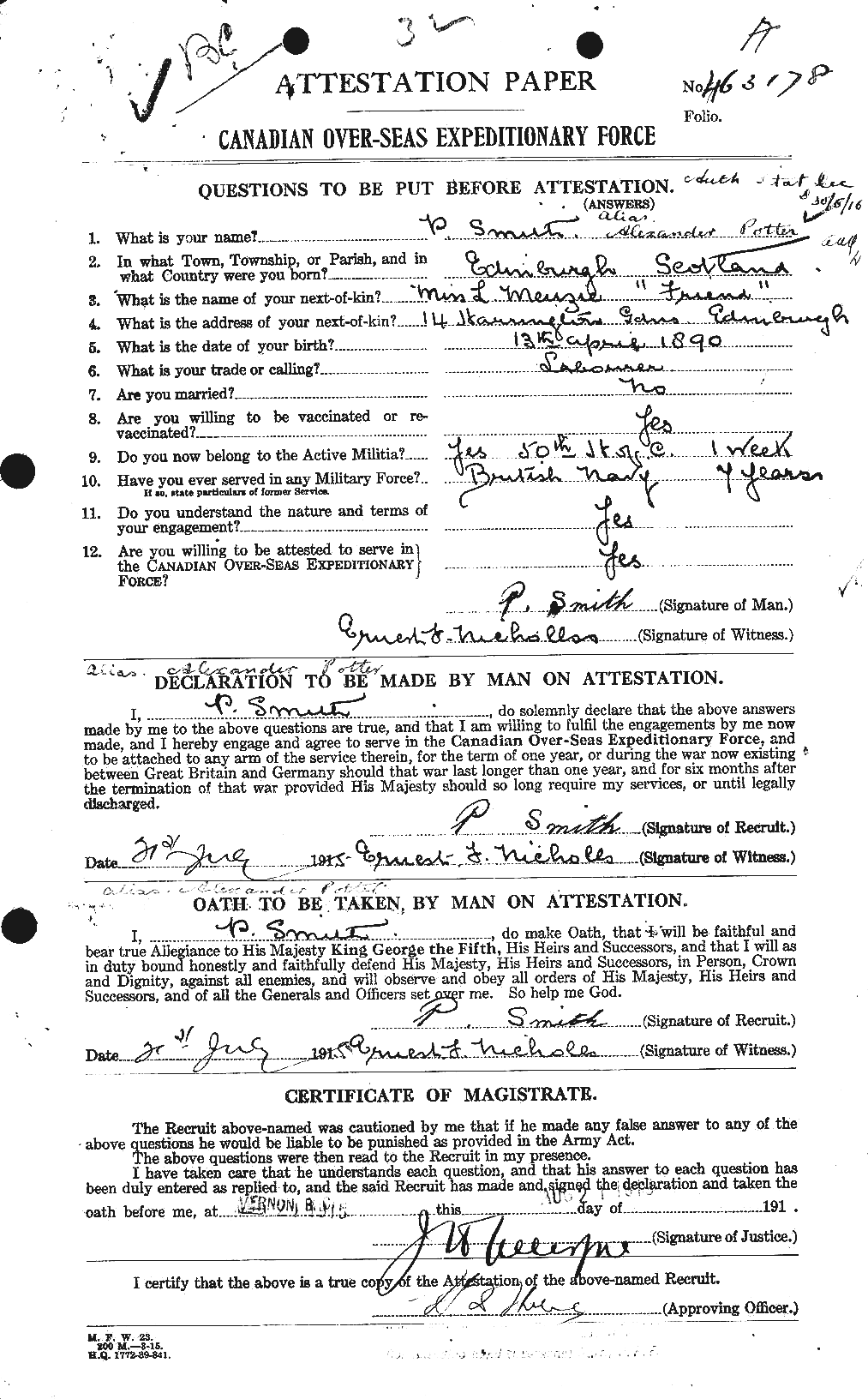 Personnel Records of the First World War - CEF 584195a