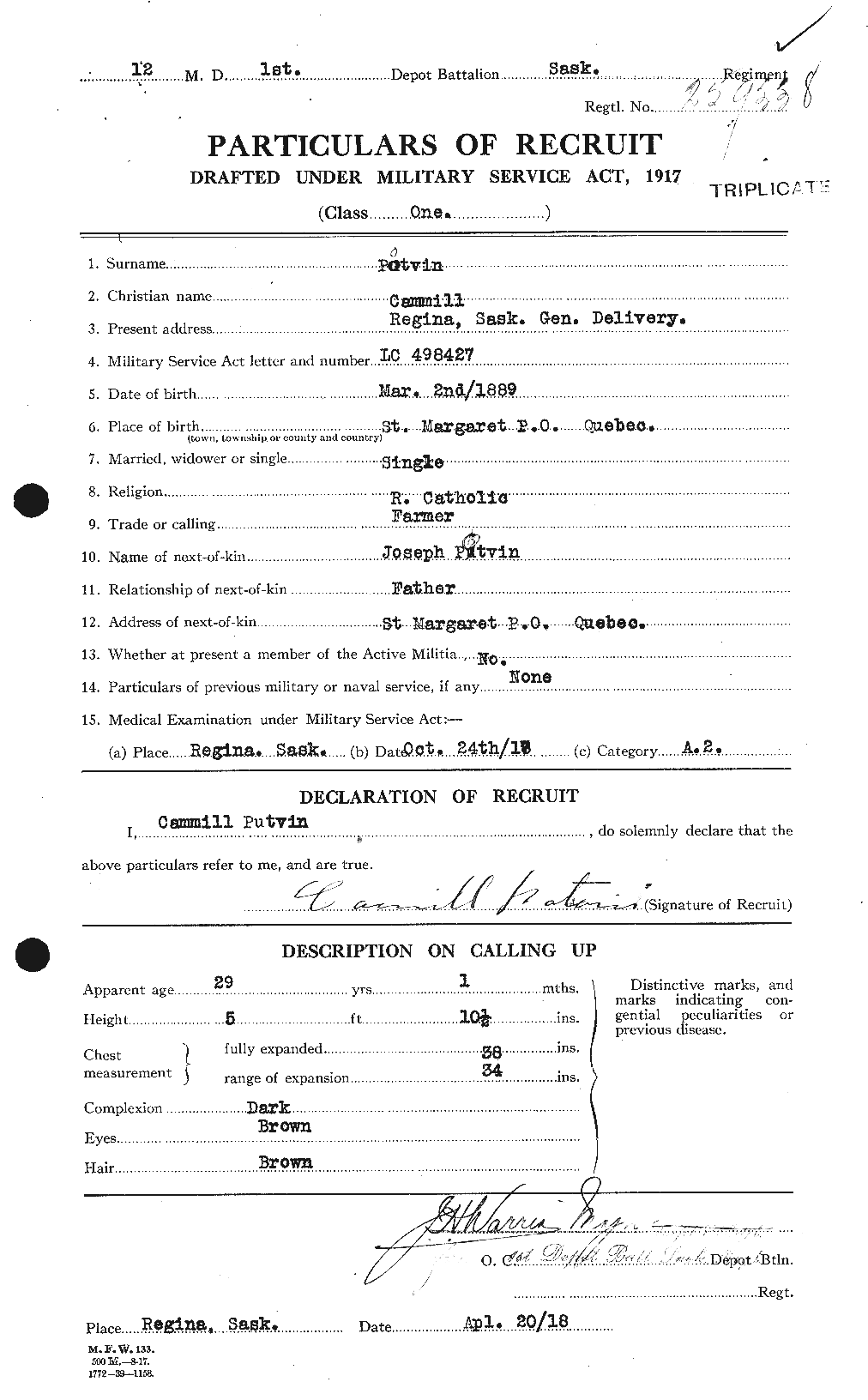 Personnel Records of the First World War - CEF 584616a