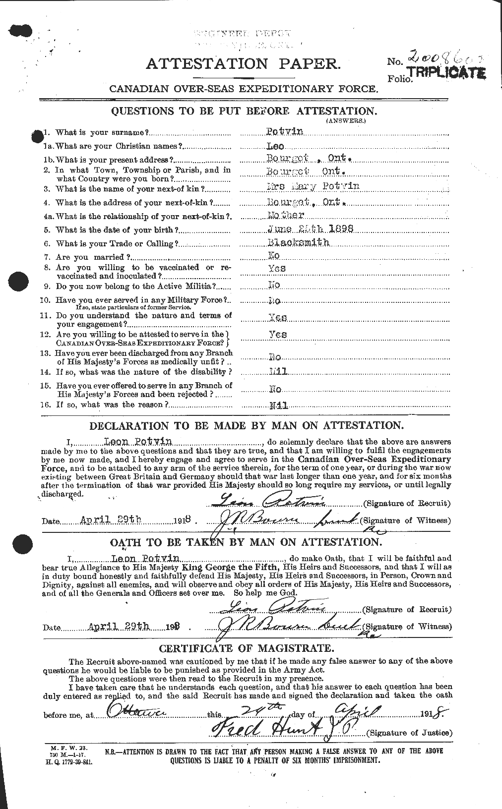 Personnel Records of the First World War - CEF 584649a