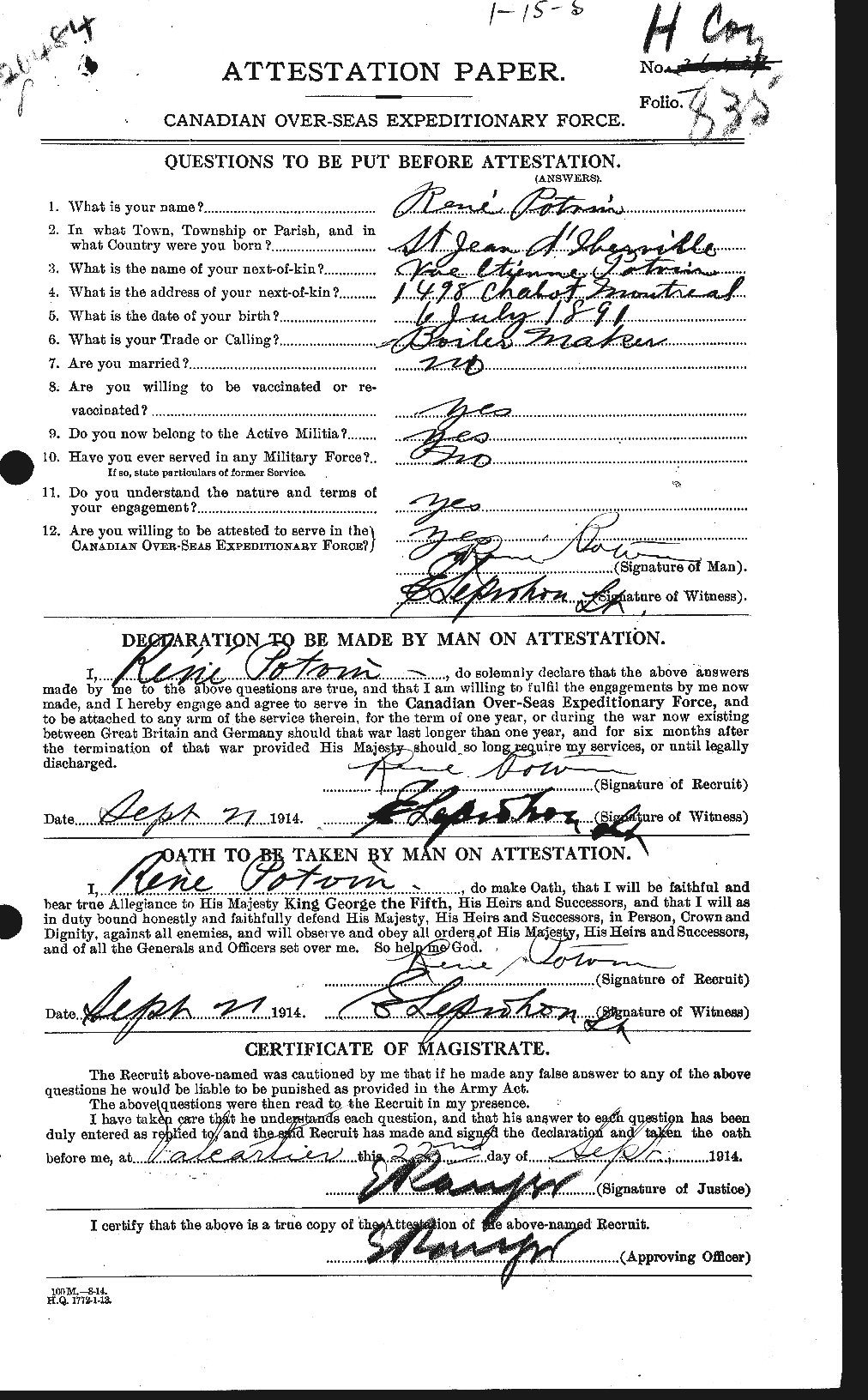 Personnel Records of the First World War - CEF 584660a