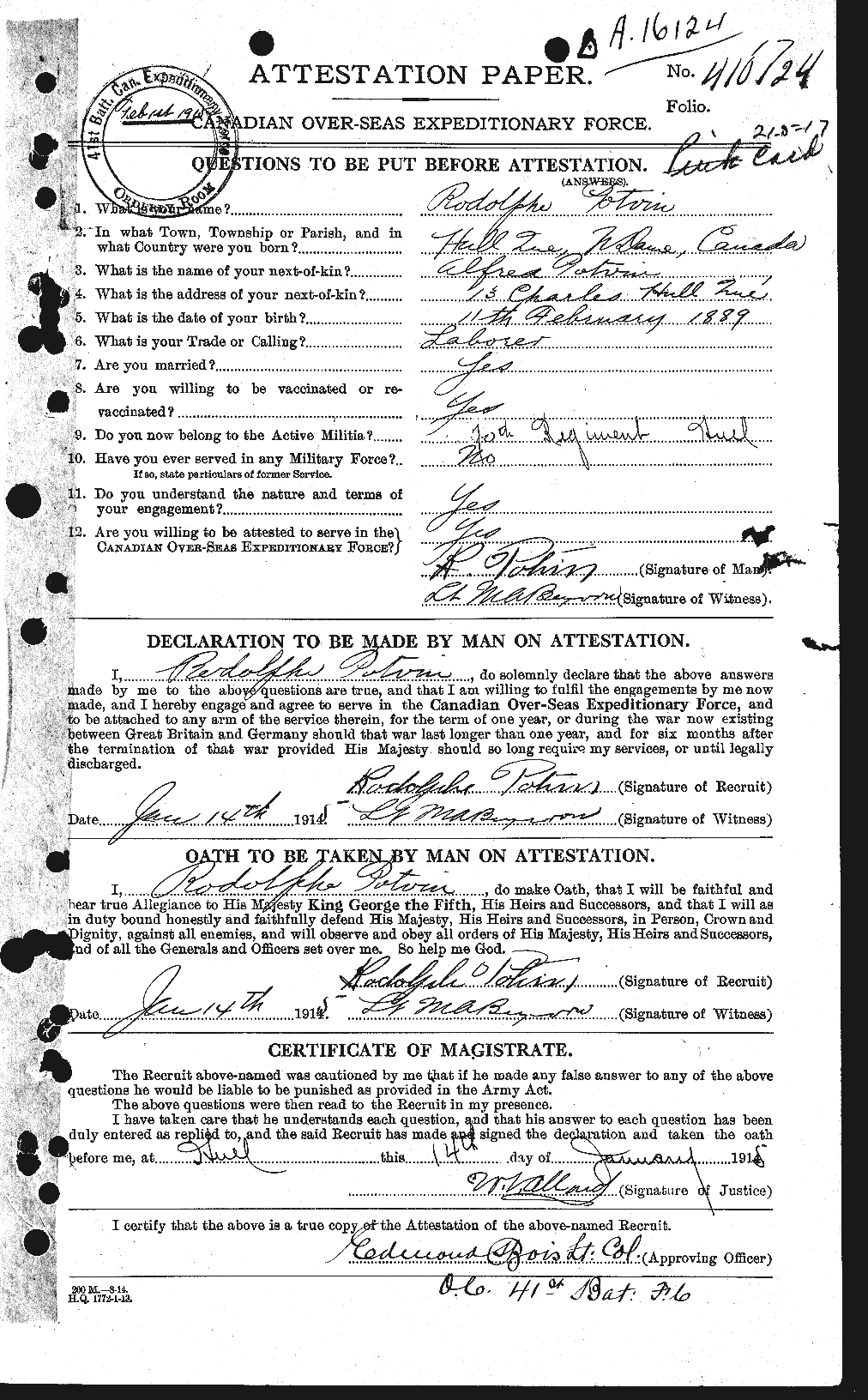 Personnel Records of the First World War - CEF 584666a