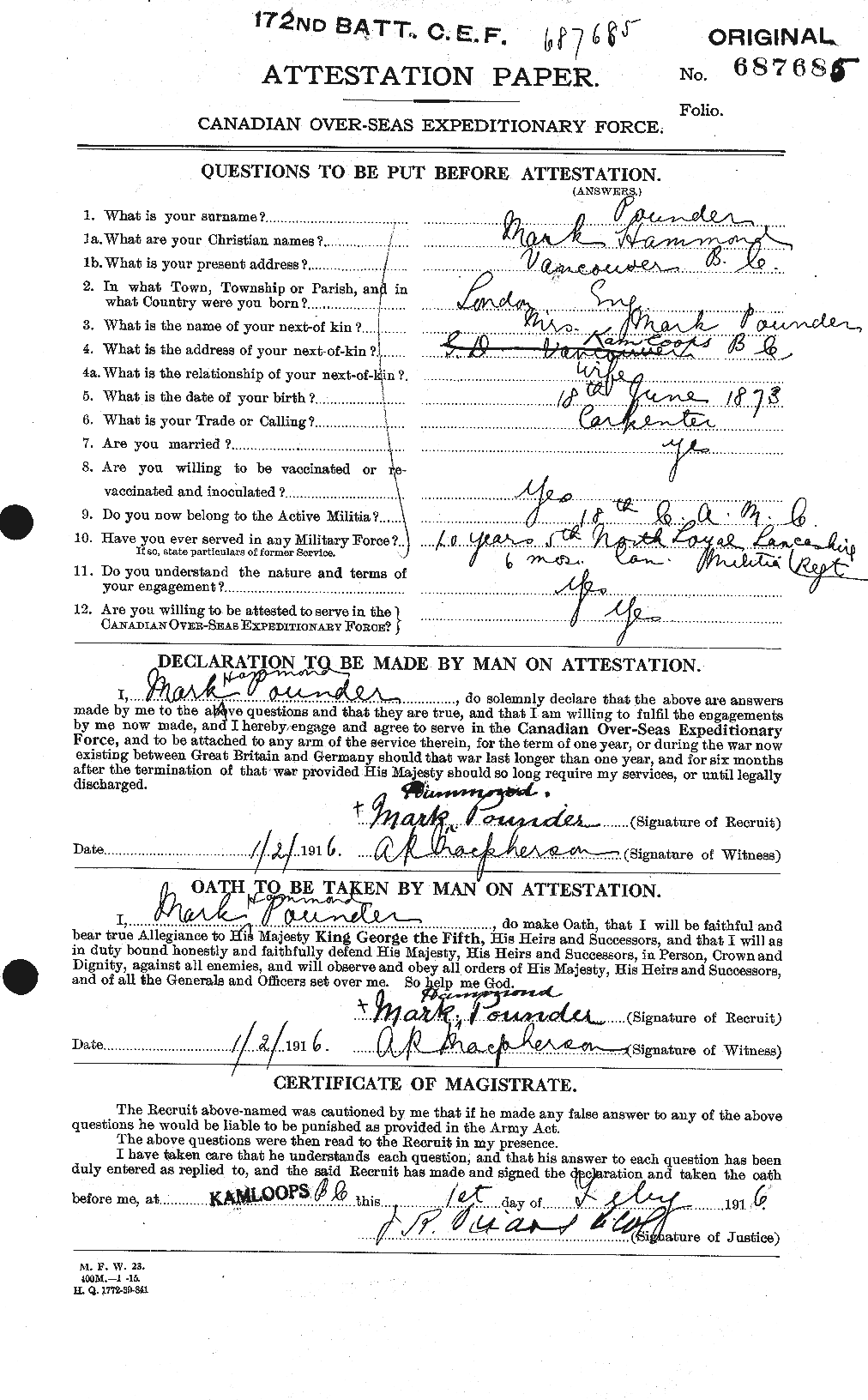 Personnel Records of the First World War - CEF 584988a
