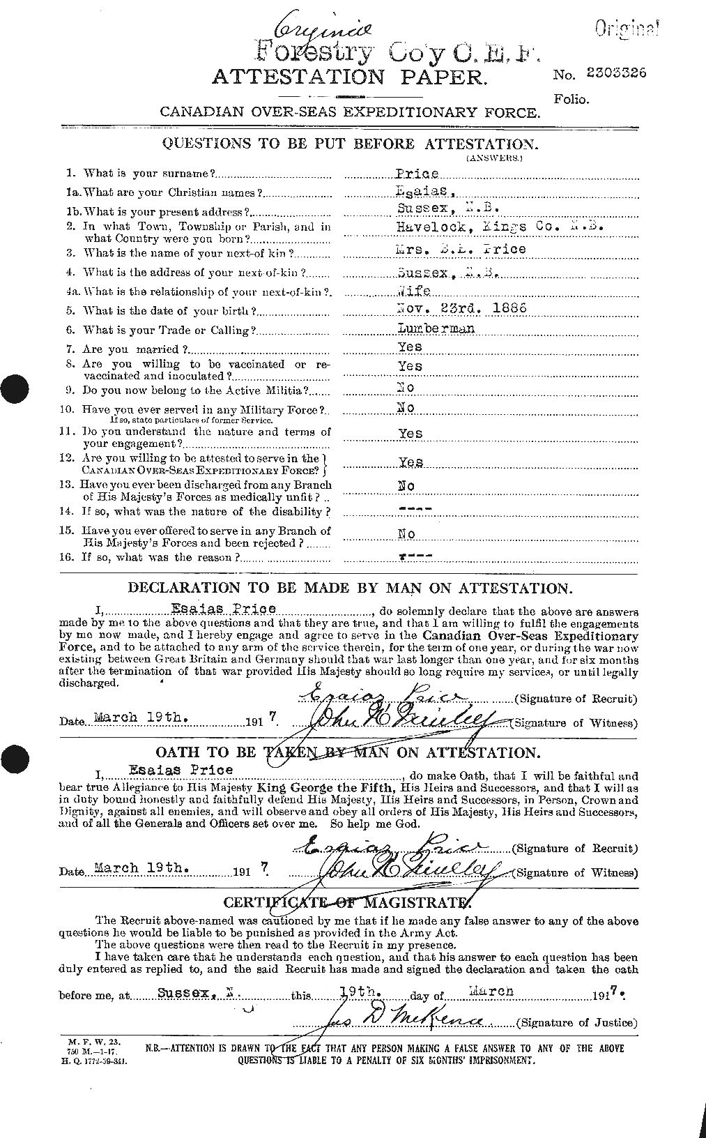 Personnel Records of the First World War - CEF 587042a