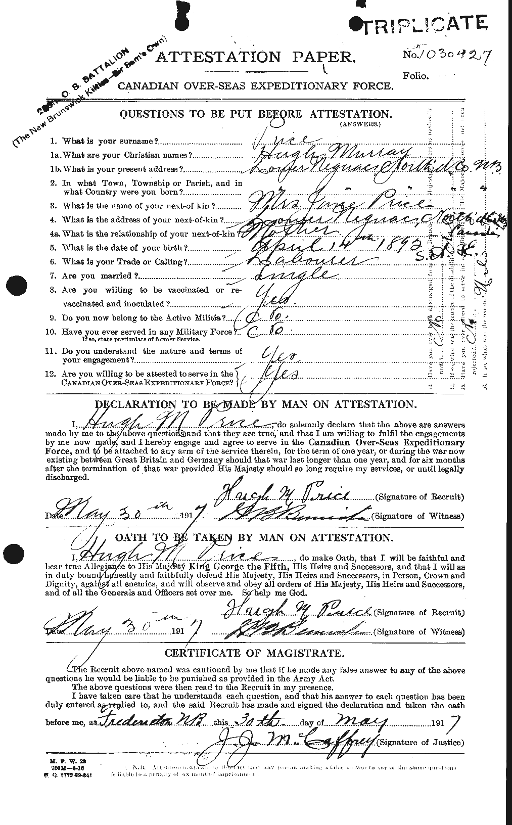 Personnel Records of the First World War - CEF 587182a