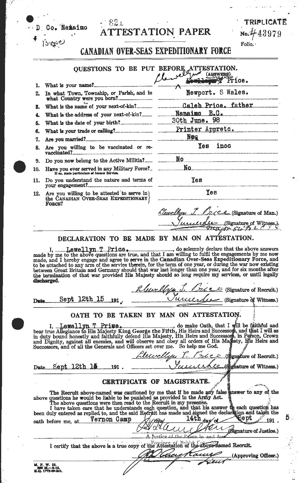 Personnel Records of the First World War - CEF 587289a