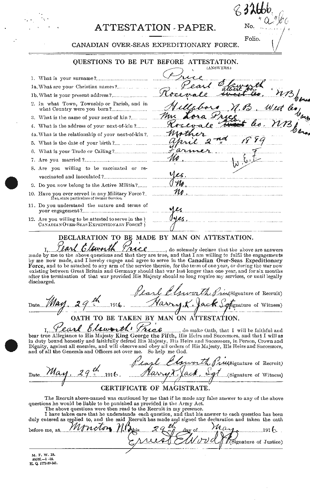 Personnel Records of the First World War - CEF 587303a