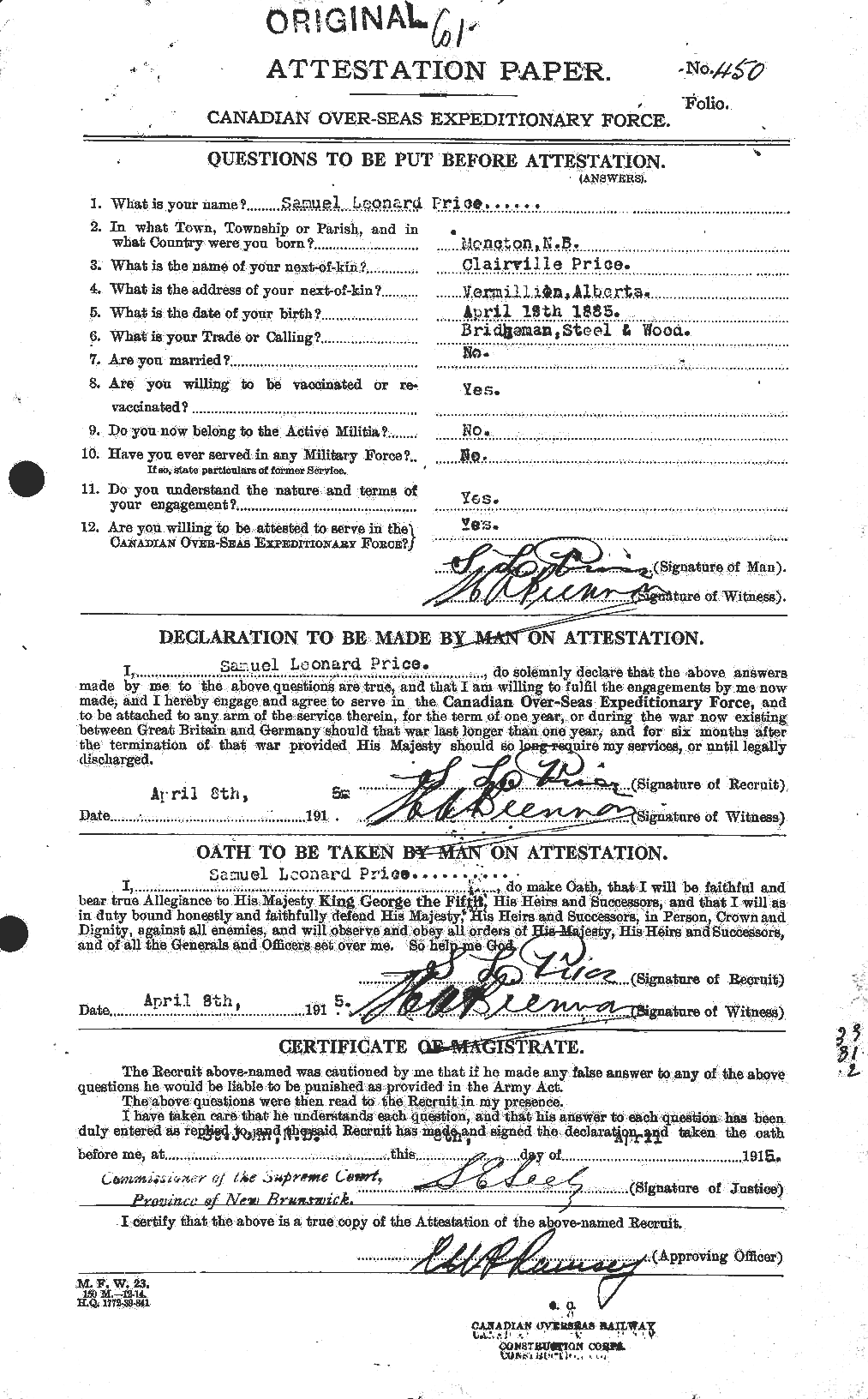 Personnel Records of the First World War - CEF 587352a