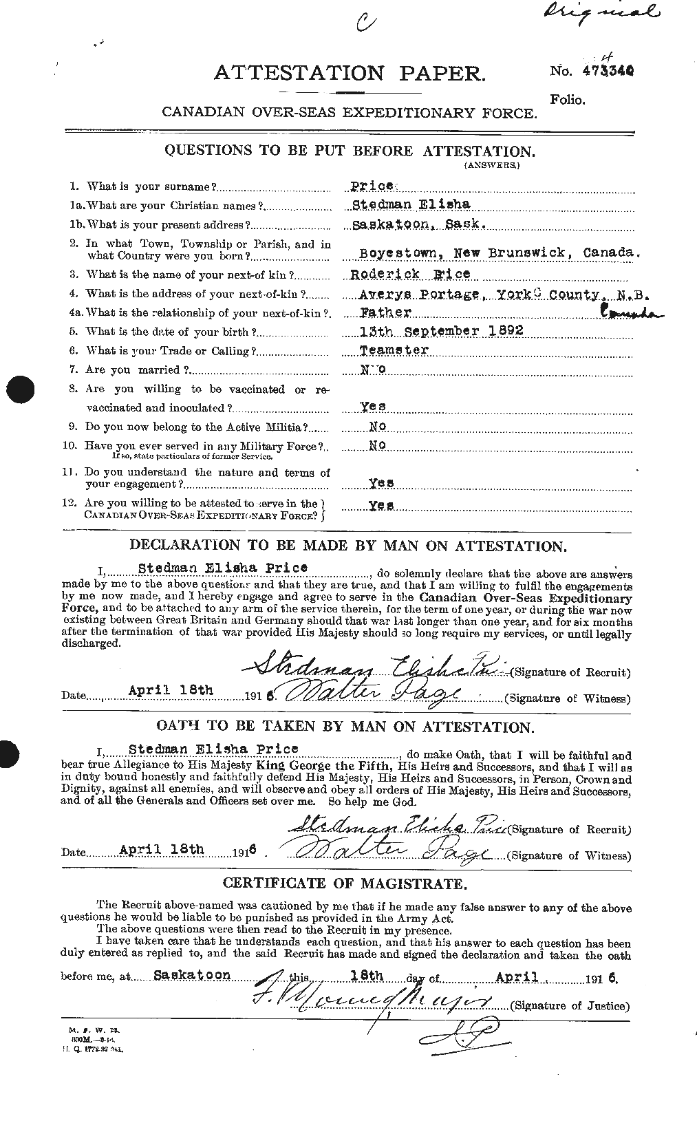 Personnel Records of the First World War - CEF 587363a