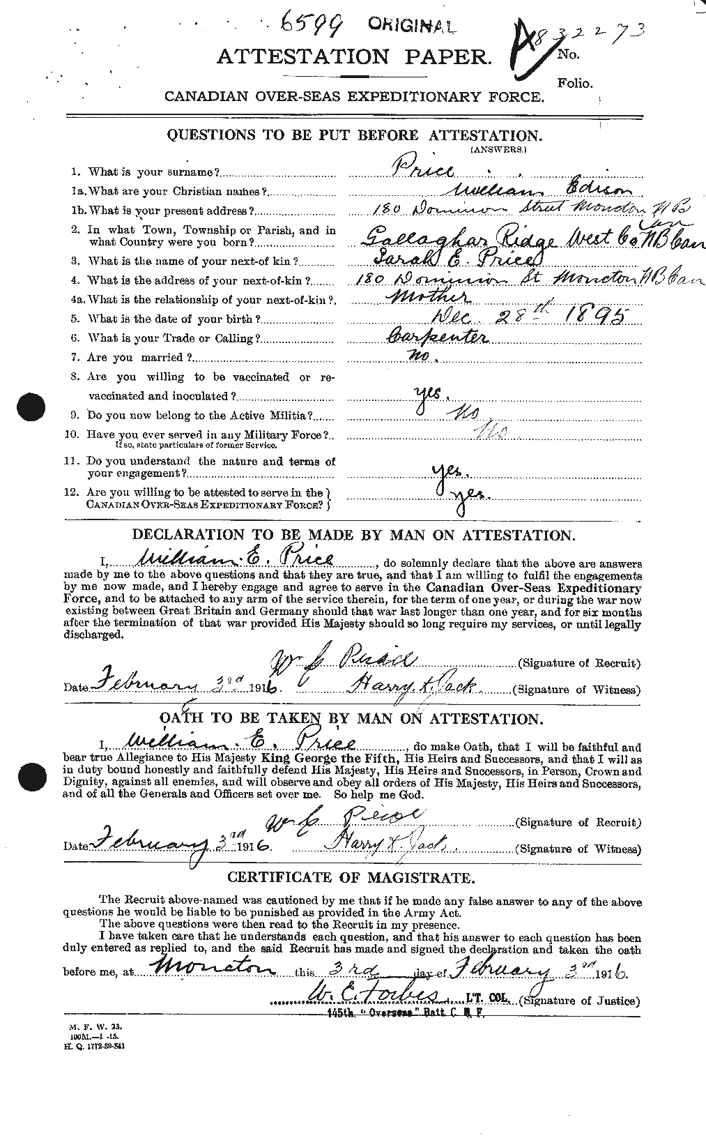 Personnel Records of the First World War - CEF 587434a