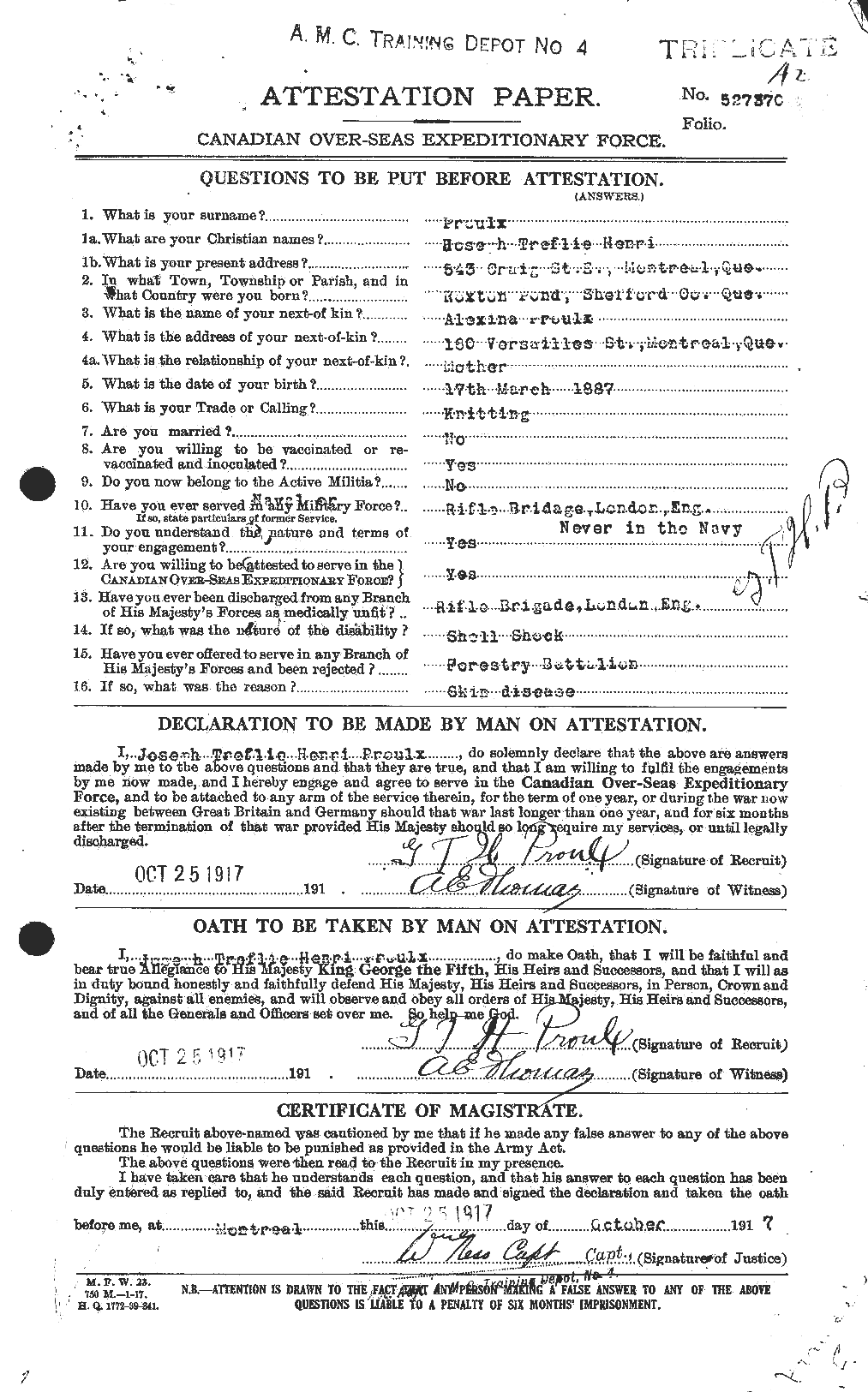 Personnel Records of the First World War - CEF 587593a
