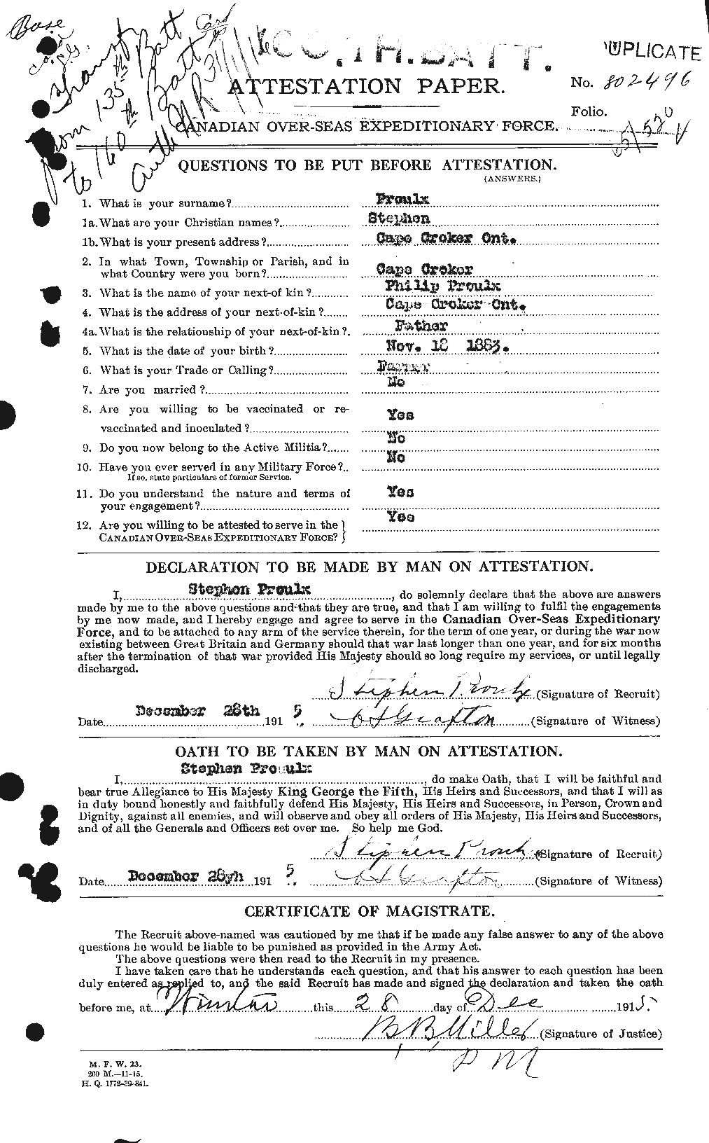 Personnel Records of the First World War - CEF 587635a