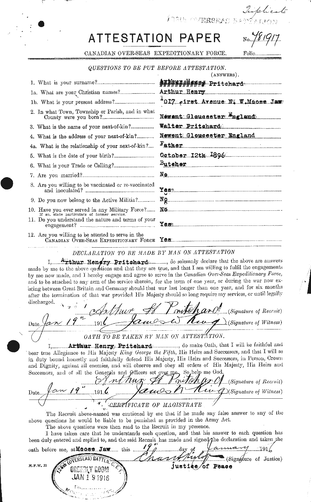 Personnel Records of the First World War - CEF 588487a