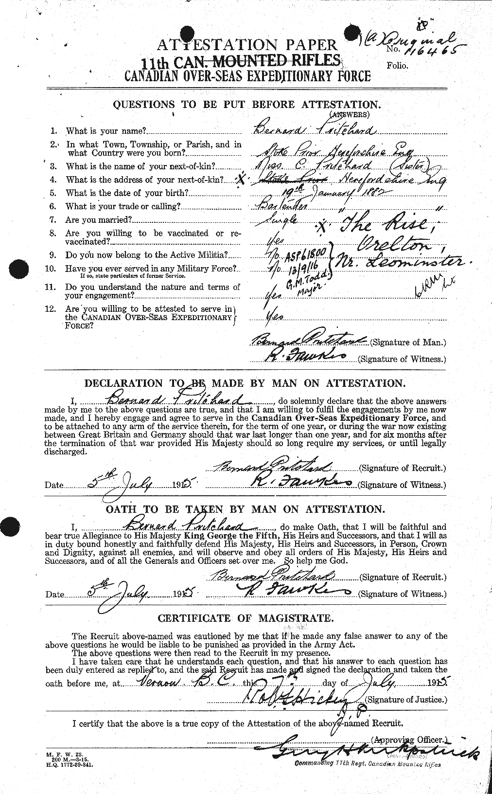 Personnel Records of the First World War - CEF 588489a