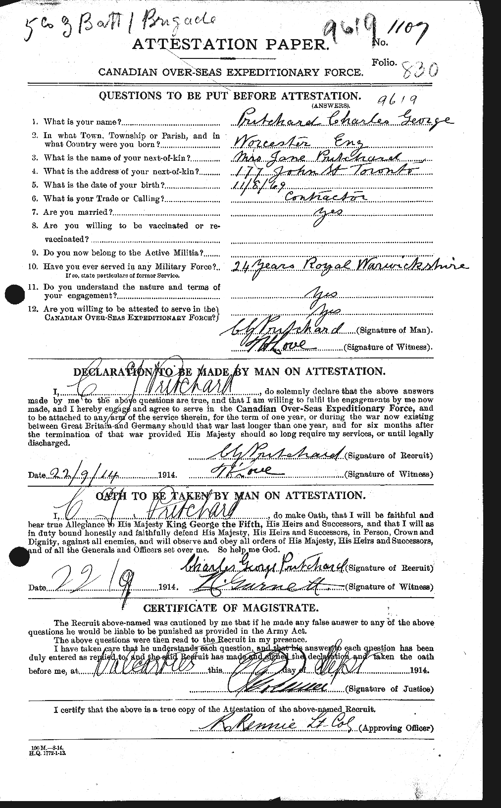 Personnel Records of the First World War - CEF 588496a