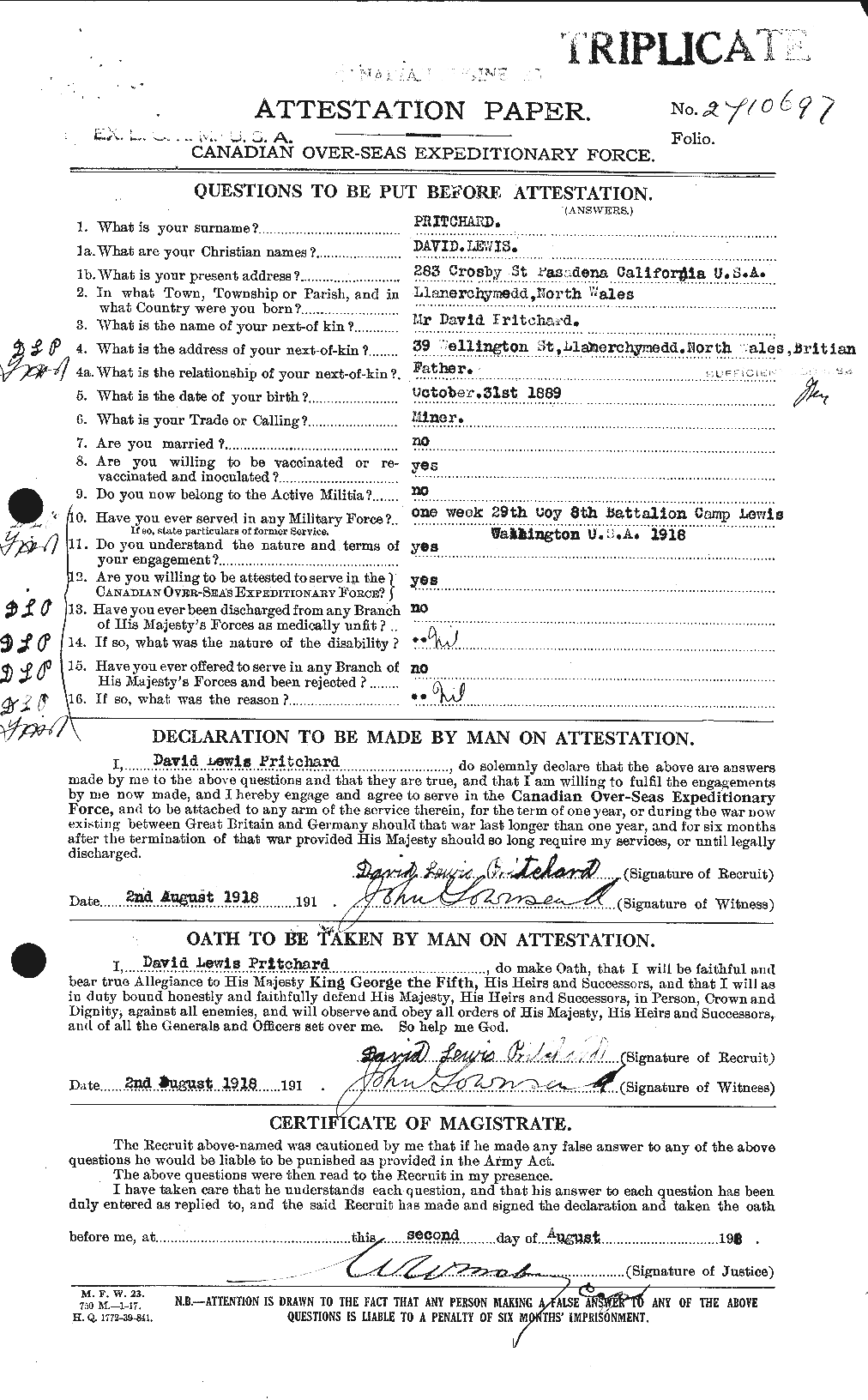 Personnel Records of the First World War - CEF 588503a