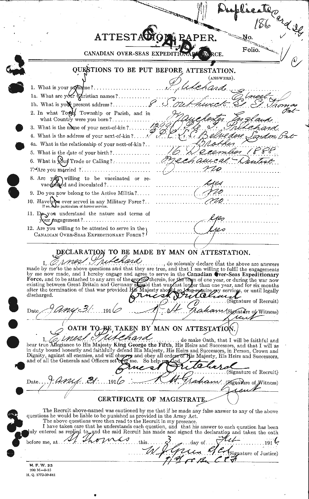 Personnel Records of the First World War - CEF 588514a