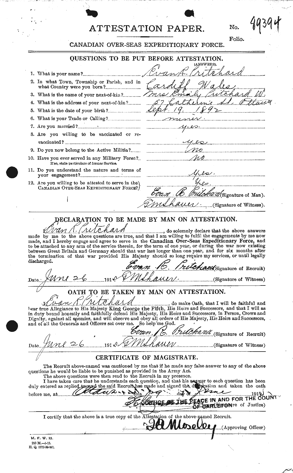 Personnel Records of the First World War - CEF 588515a