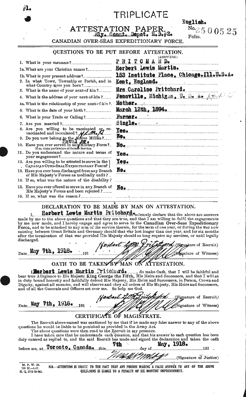 Personnel Records of the First World War - CEF 588549a