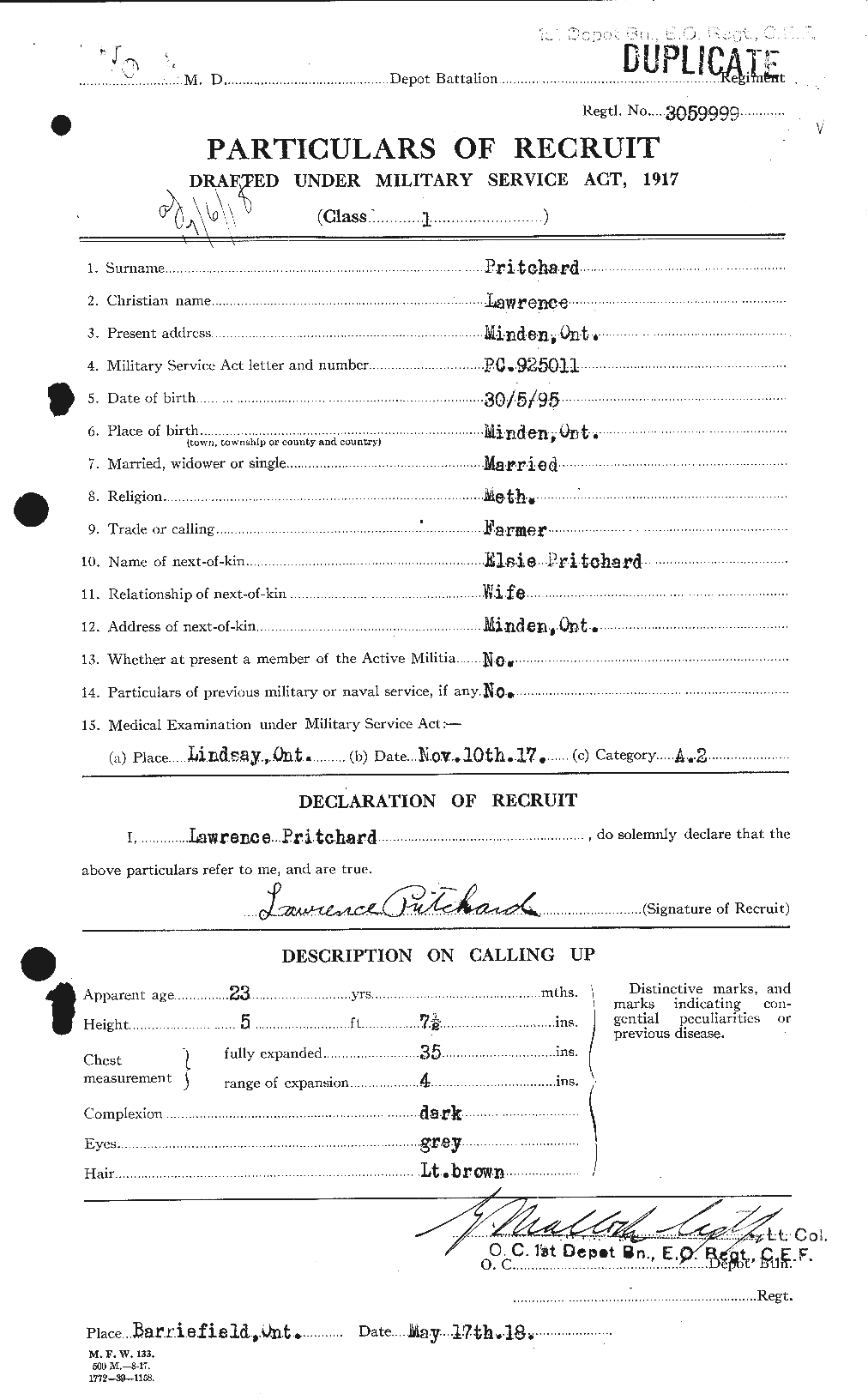 Personnel Records of the First World War - CEF 588578a