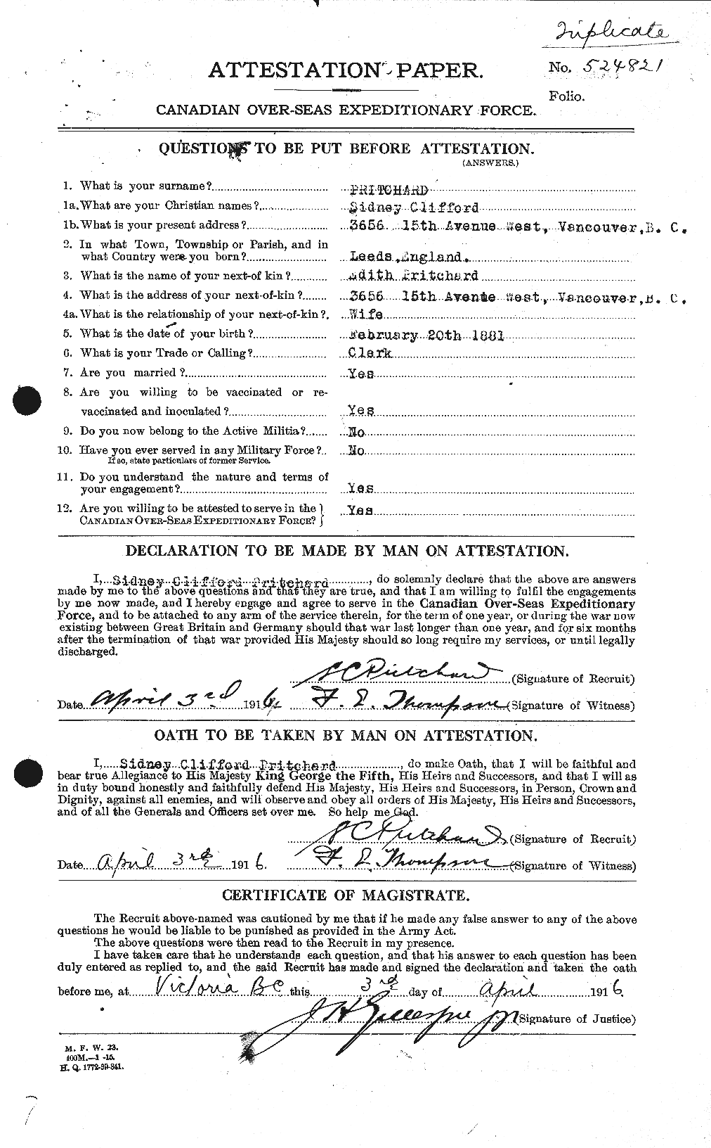 Personnel Records of the First World War - CEF 588608a