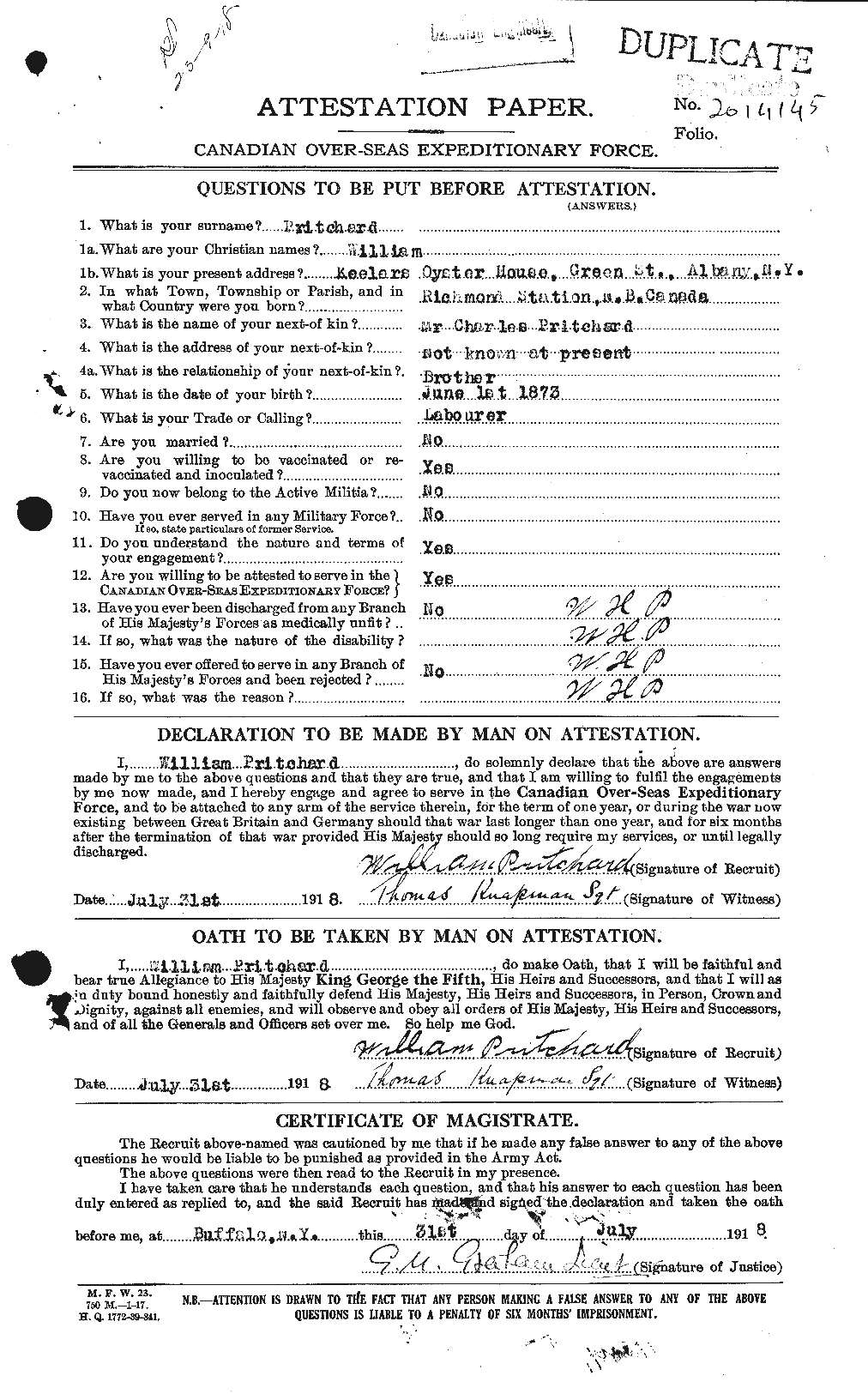 Personnel Records of the First World War - CEF 588623a