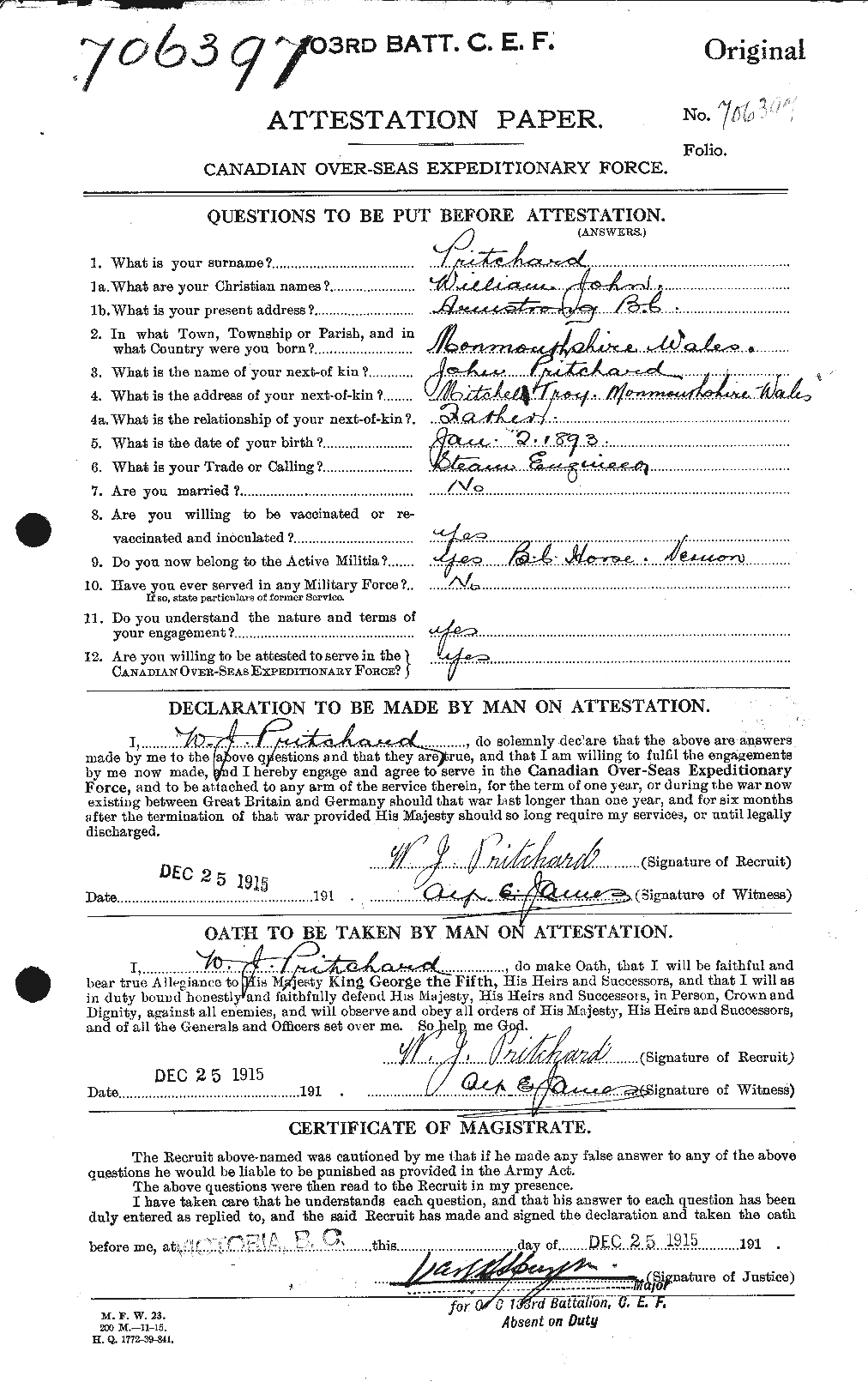 Personnel Records of the First World War - CEF 588630a