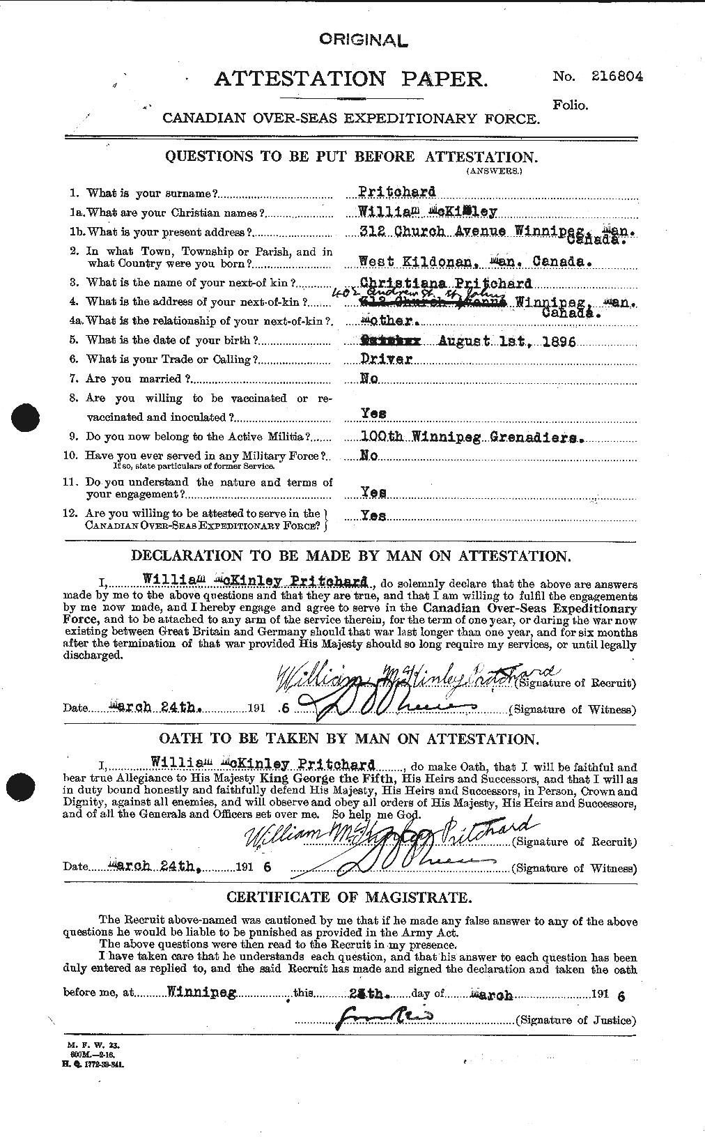 Personnel Records of the First World War - CEF 588632a