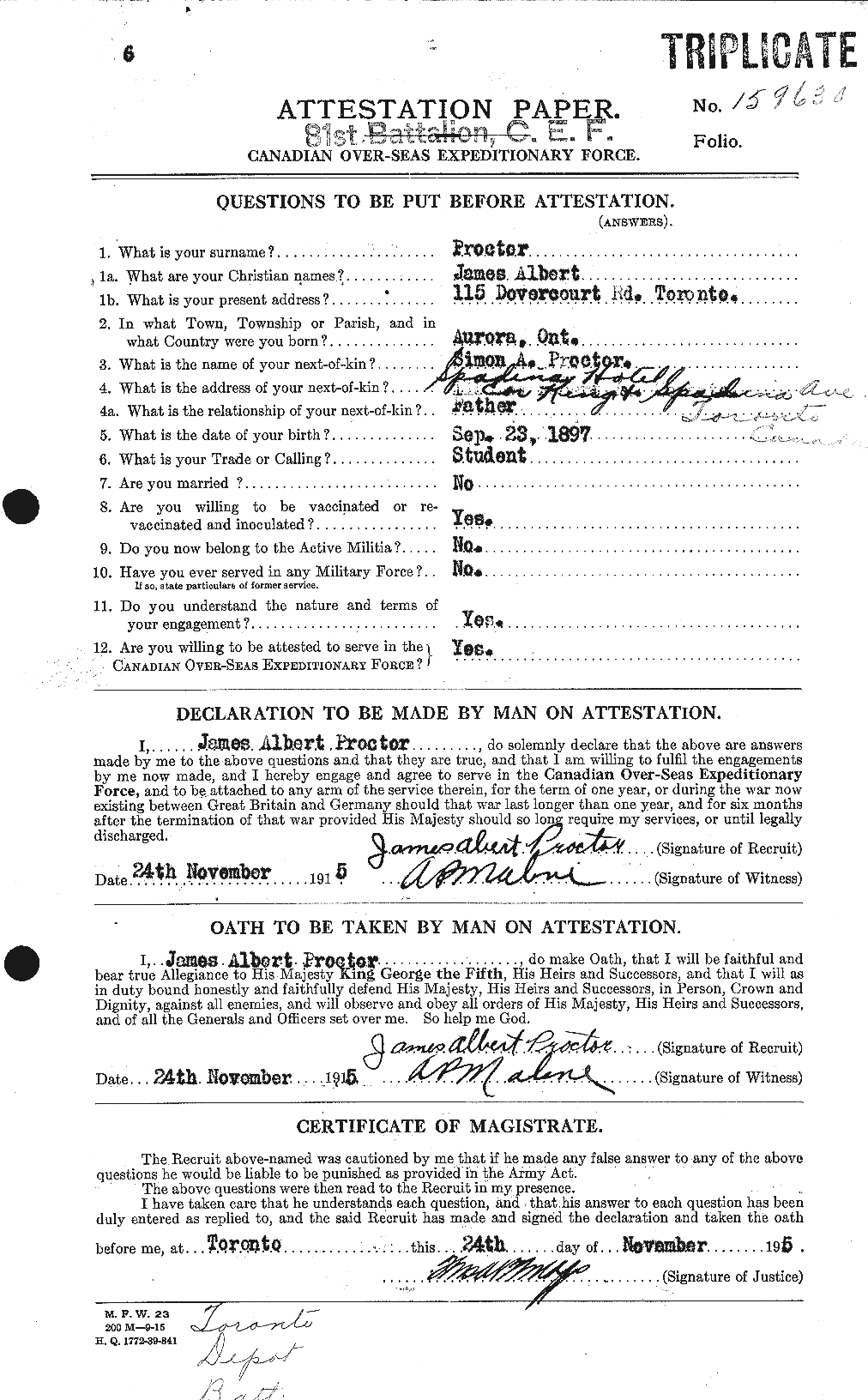 Personnel Records of the First World War - CEF 589195a